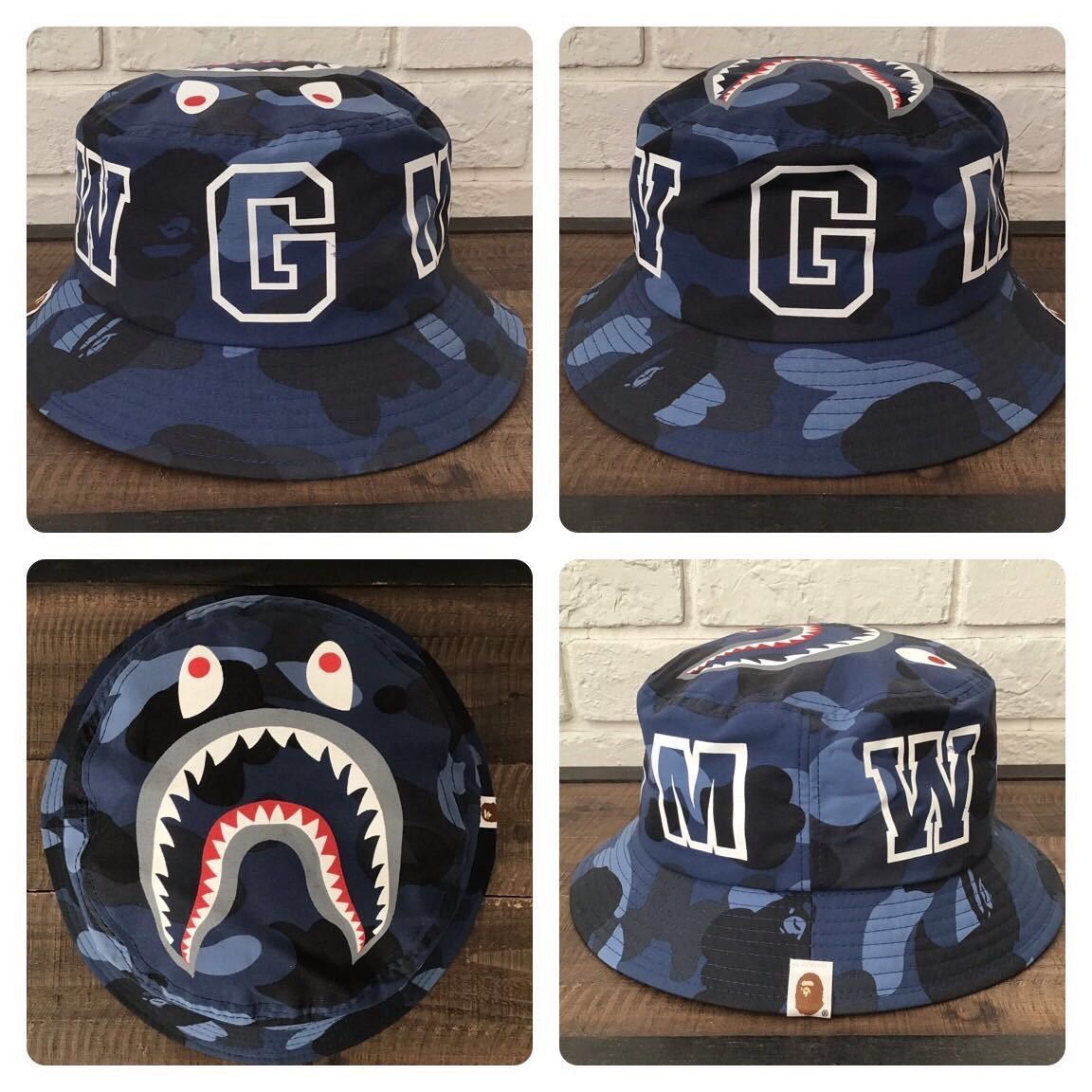 BAPE Shark hat Blue camo a bathing ape