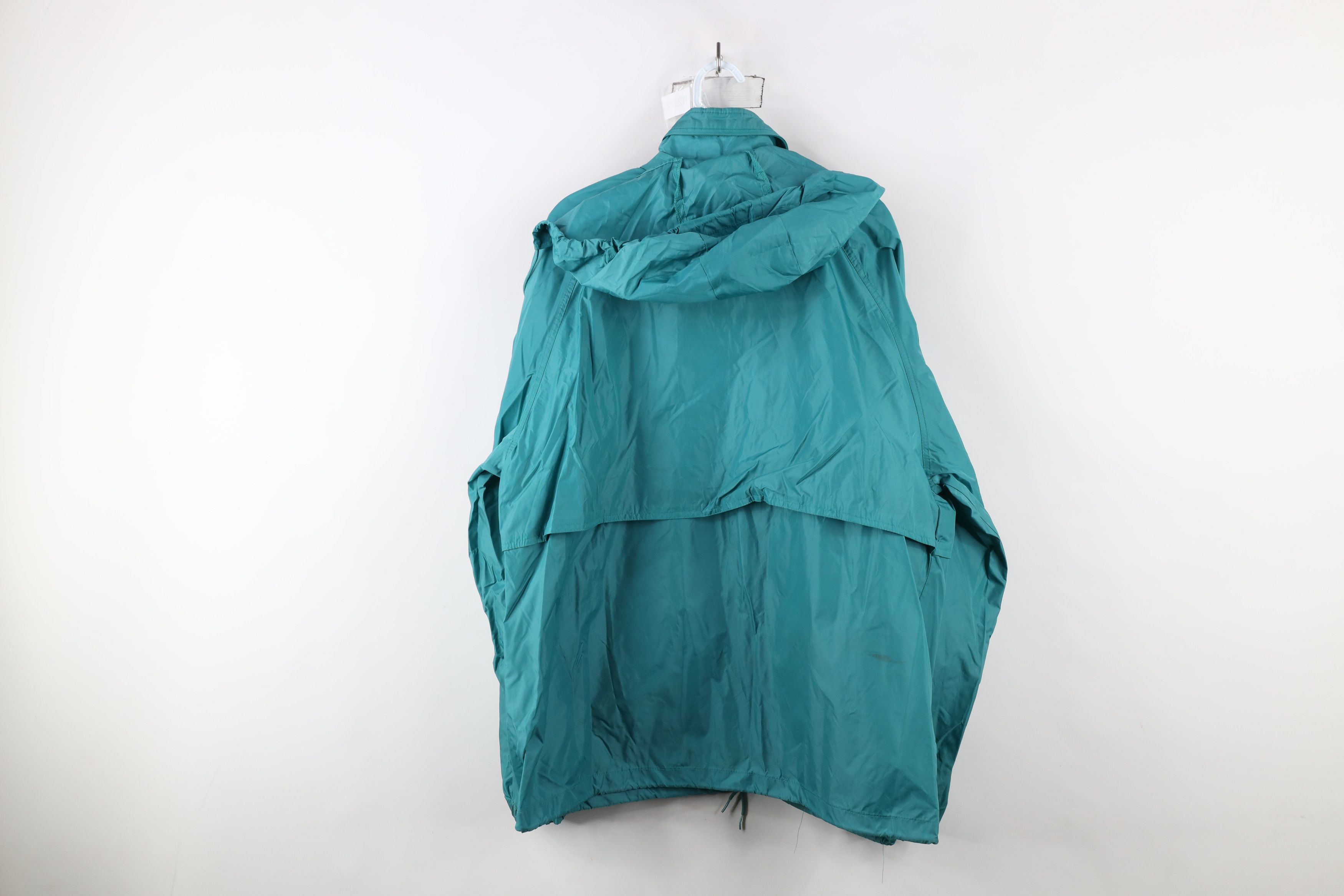 Vintage × Woolrich Woolen Mills Vintage 90s Woolrich Blank Hooded Windbreaker Jacket Green Size US L / EU 52-54 / 3 - 14 Thumbnail