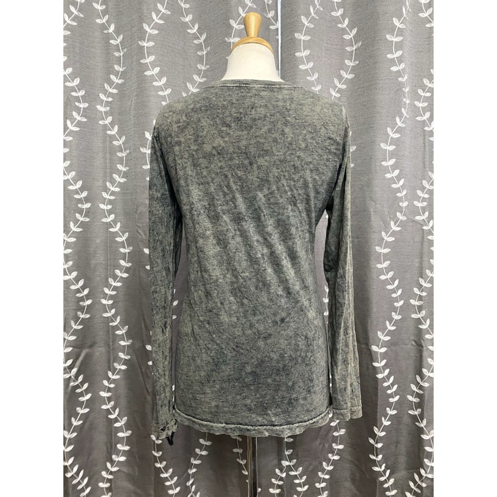 Affliction Affliction T-Shirt Woman Lace Shear Front Long Sleeve Crew Neck Gray L Size L / US 10 / IT 46 - 4 Thumbnail