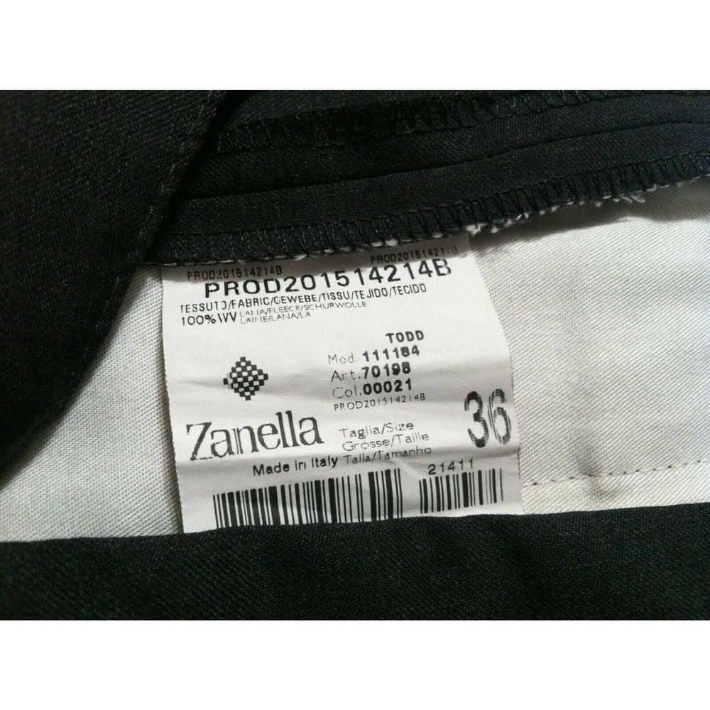 Zanella ZANELLA MENS GRAY 100%WOOL DRESS PANTS SIZE:36/30 Size 36R - 3 Thumbnail