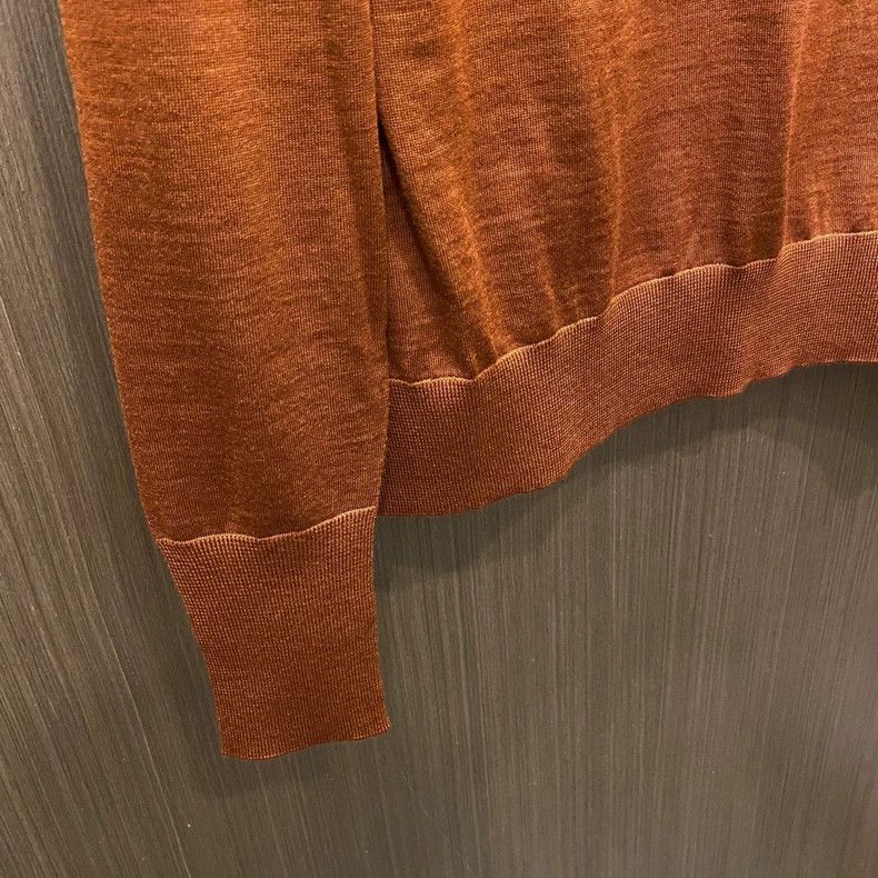 Loro Piana LORO PIANA Orange casual round neck knit Size US M / EU 48-50 / 2 - 4 Thumbnail