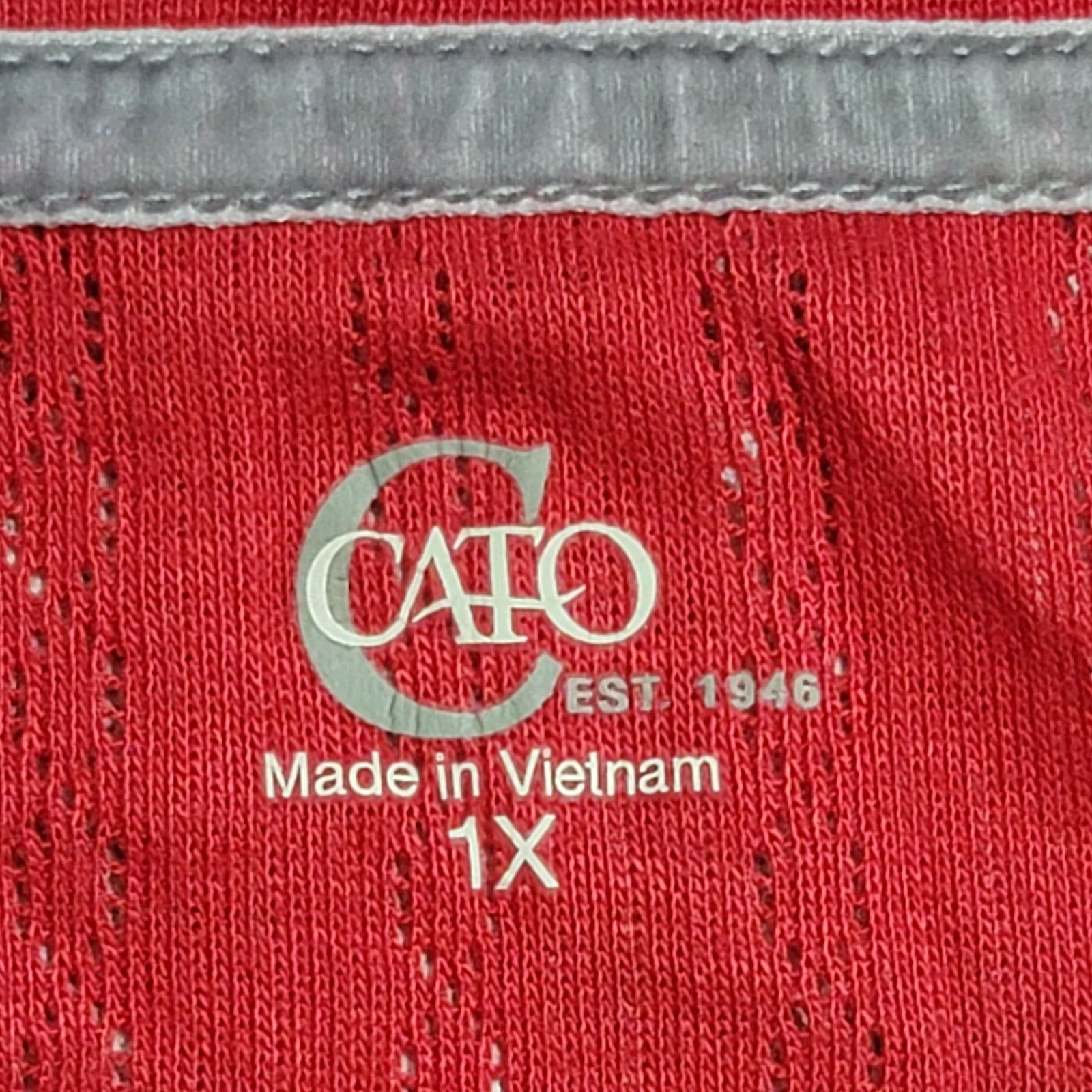 Other Cato Red Henley Round Neck Top 1X Plus Lightweight Soft Size XL / US 12-14 / IT 48-50 - 4 Thumbnail