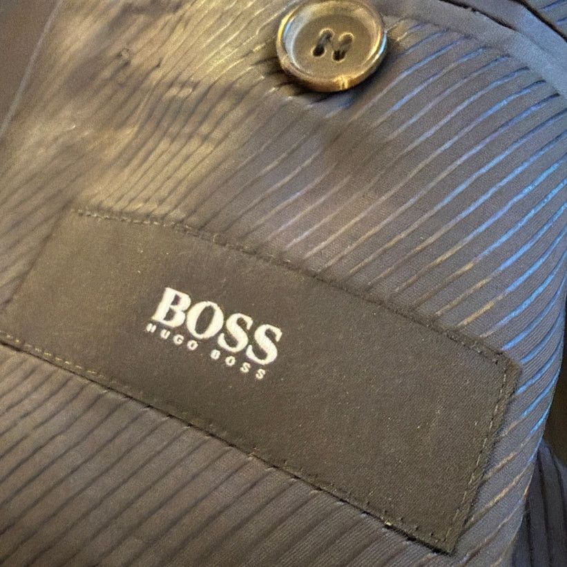 Hugo Boss Boss Super 100 Navy Blue Wool Blazer Size 38R - 3 Thumbnail