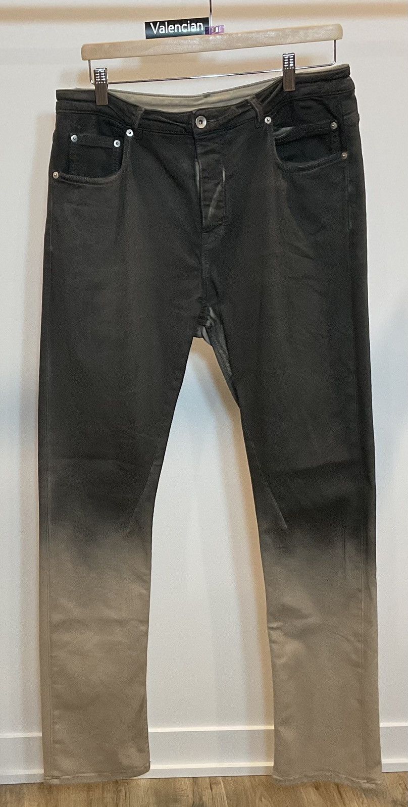 RICK OWENS DRKSHDW BLACK PEARL DEGRADE DETROIT CUT JEANS