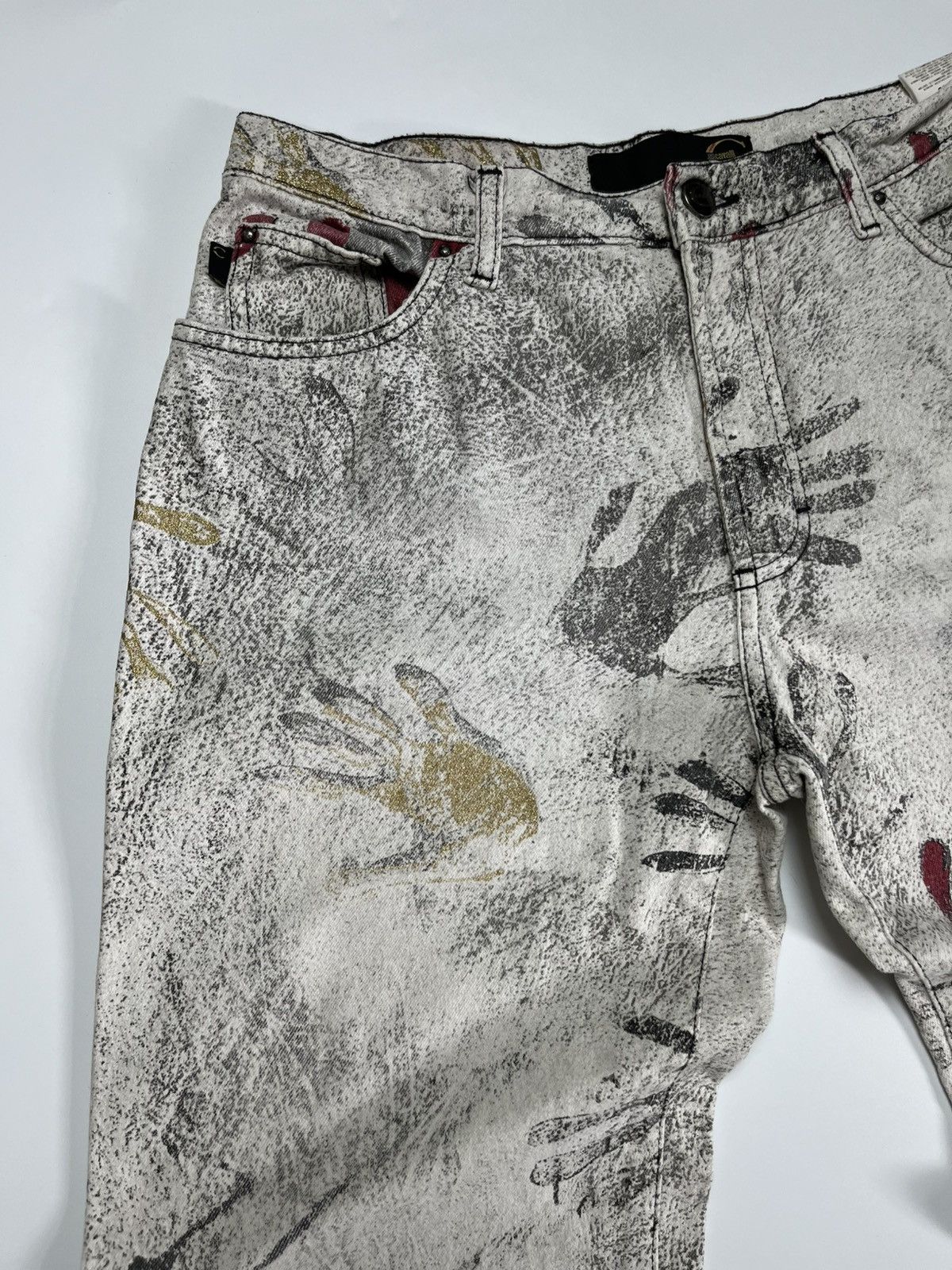 Just Cavalli Just Cavalli × Roberto Cavalli Handprint Trompe L'oeil Jeans Size 29" - 7 Thumbnail