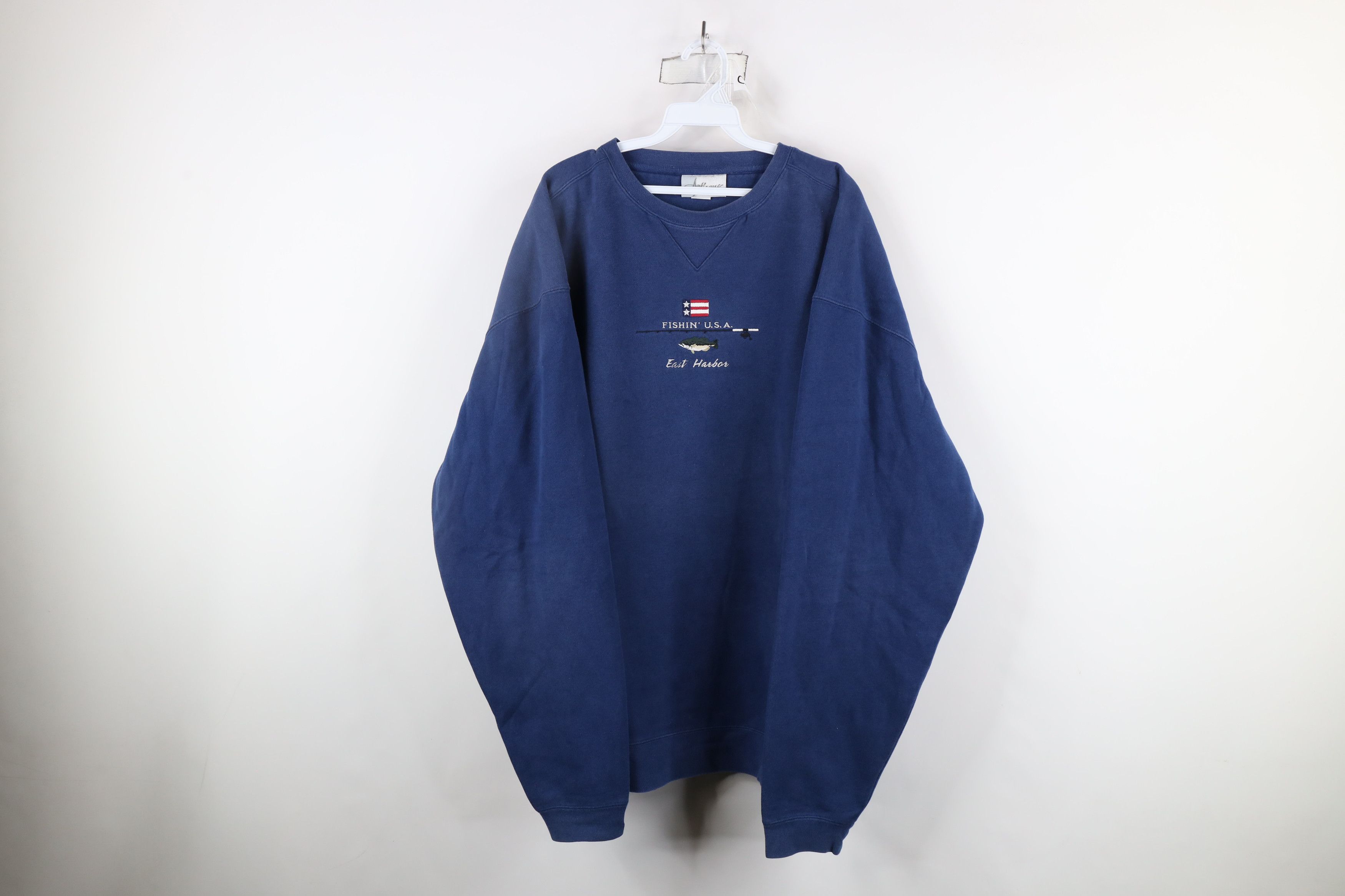 Vintage Vintage 90s Streetwear Fishing USA East Harbor Sweatshirt Size US XXL / EU 58 / 5 - 1 Thumbnail