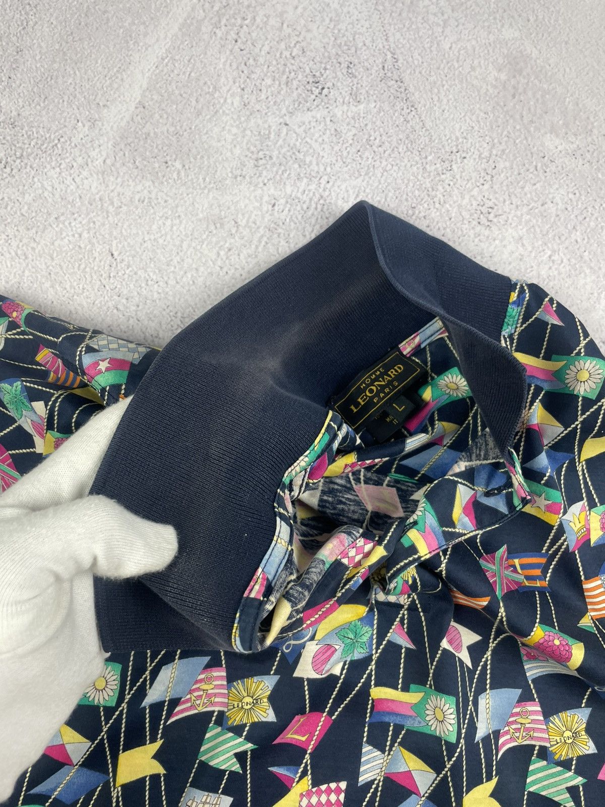 Leonard Paris Leonard Paris Homme Vintage Polo Shirt Sailing Flags Print Size US L / EU 52-54 / 3 - 12 Thumbnail