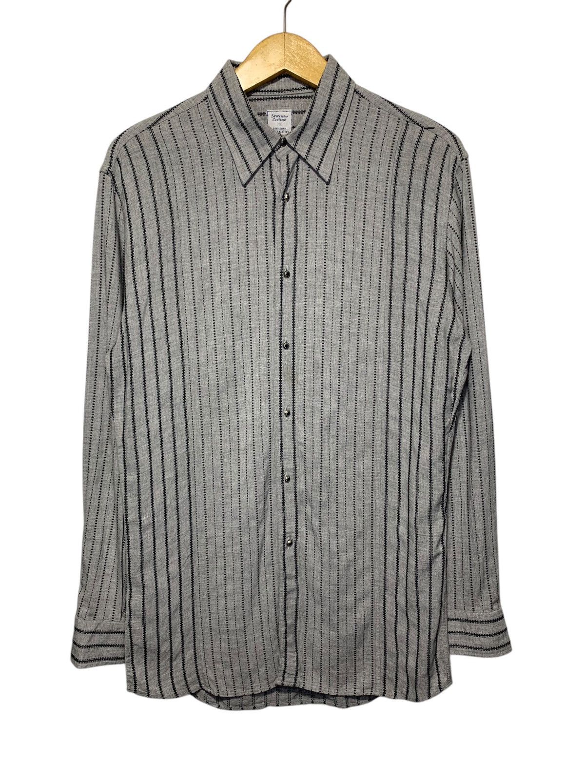 Givenchy 2000s Givenchy paris stitches stripe blue sapphire shirt Size US M / EU 48-50 / 2 - 1 Thumbnail