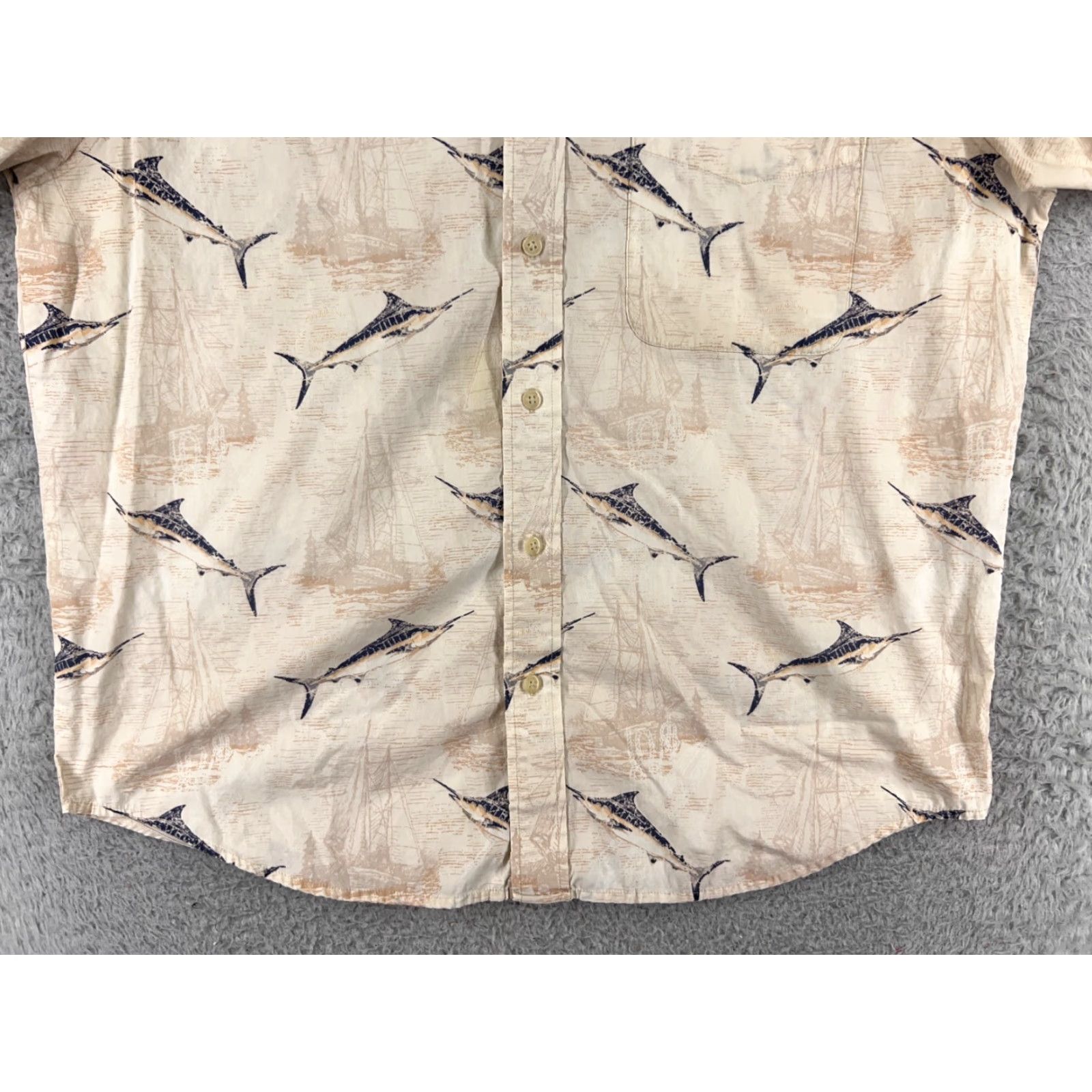 Vintage Puritan Shirt Mens Medium Beige Gamefish Sail Boats Angler Marlin Size US M / EU 48-50 / 2 - 7 Thumbnail