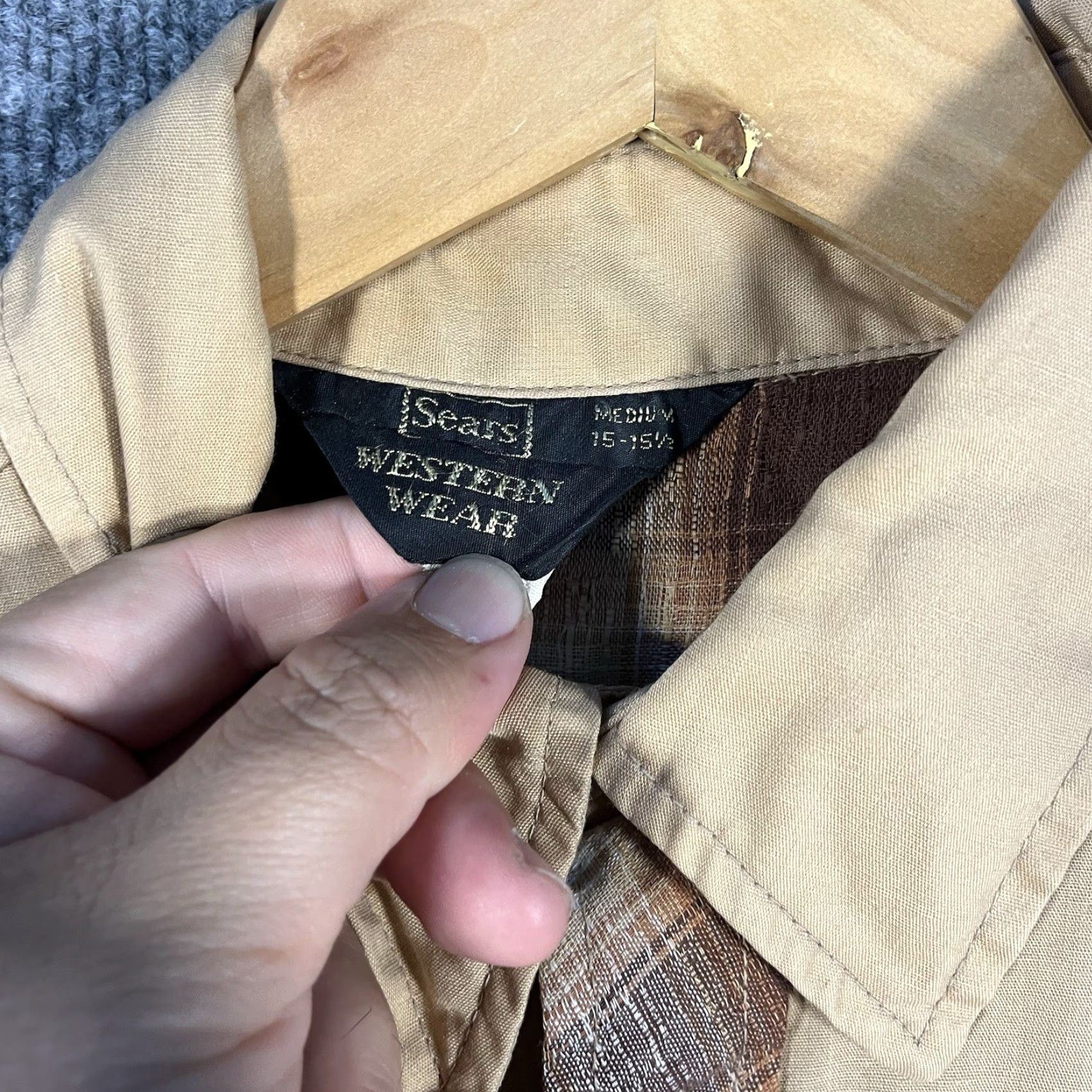 Sears VINTAGE Sears Western Wear Shirt Mens Medium Brown Plaid Pearl Snap 70s Cowboy Size US M / EU 48-50 / 2 - 5 Thumbnail