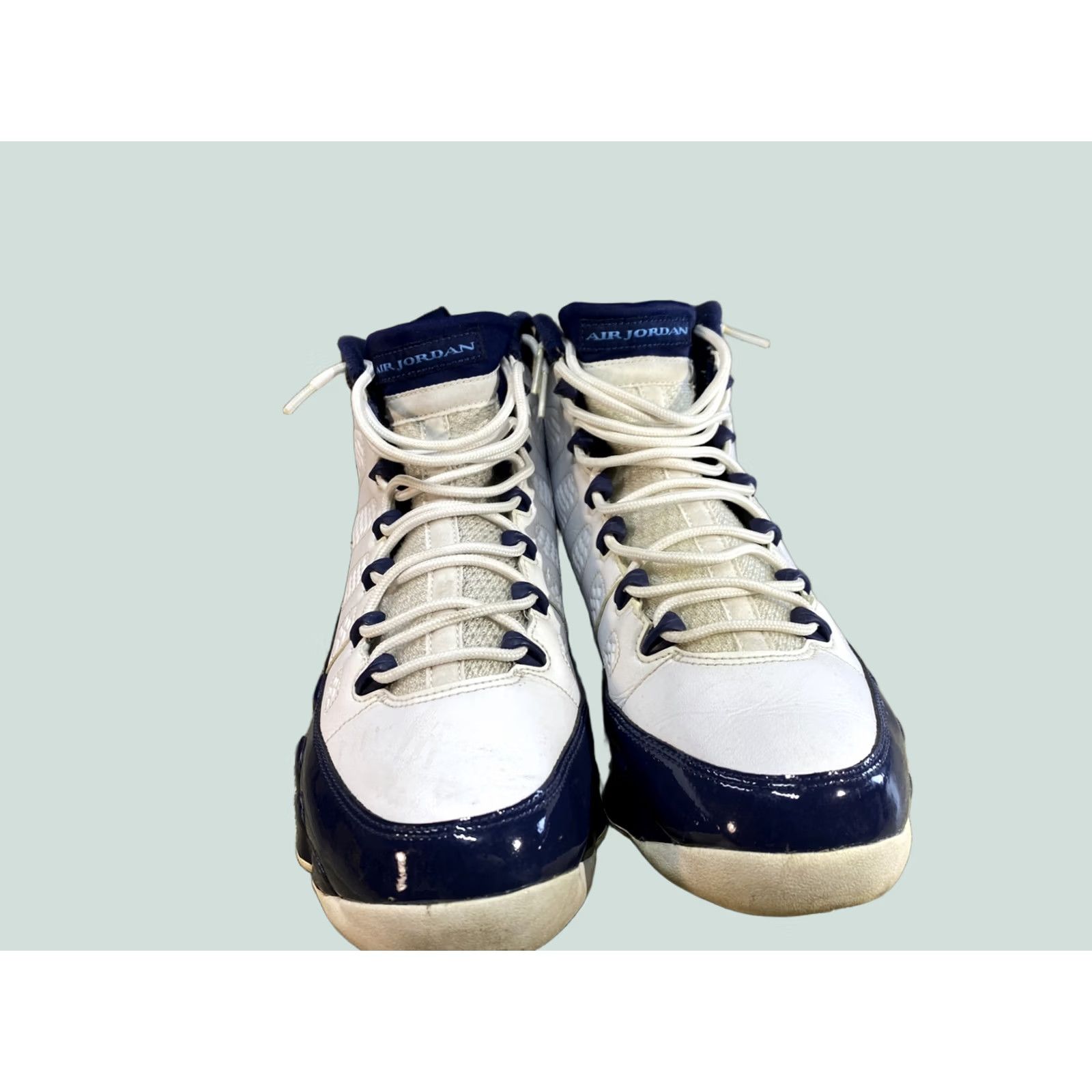 Jordan Brand Air Jordan 9 Retro UNC Pearl Blue 302370-145 Men’s Sz 10 Nike Jordan Sneaker Navy Leather High Top Retro University 2019 Mens Shoes Size US 9 / EU 42 - 1 Thumbnail