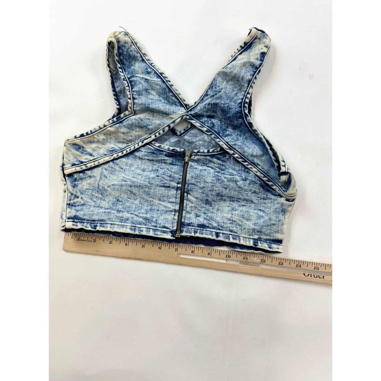 Vintage MilkyWay Crop Top Women’s S Blue Acid Wash USA Tank Sleeveless Cropped Shirt Womens Size S / US 4 / IT 40 - 6 Thumbnail