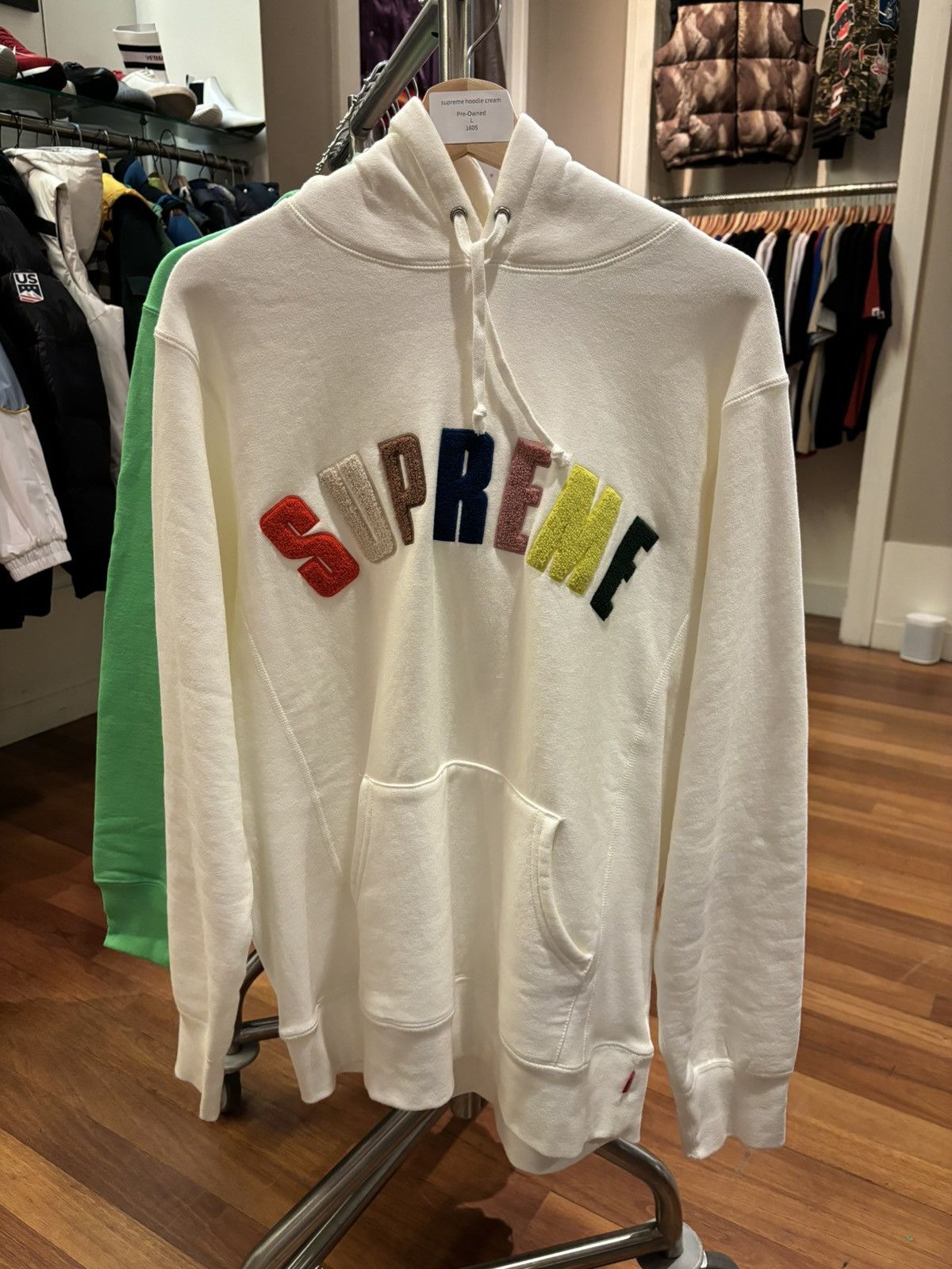 Supreme Supreme Hoodie ‘Cream’ Size US L / EU 52-54 / 3 - 1 Thumbnail