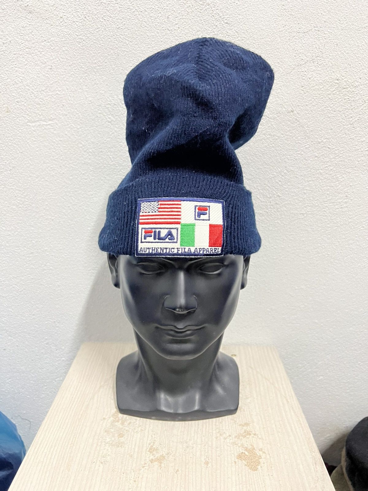 Fila Vintage Fila Big Logo Beanie Hat Size ONE SIZE - 2 Thumbnail