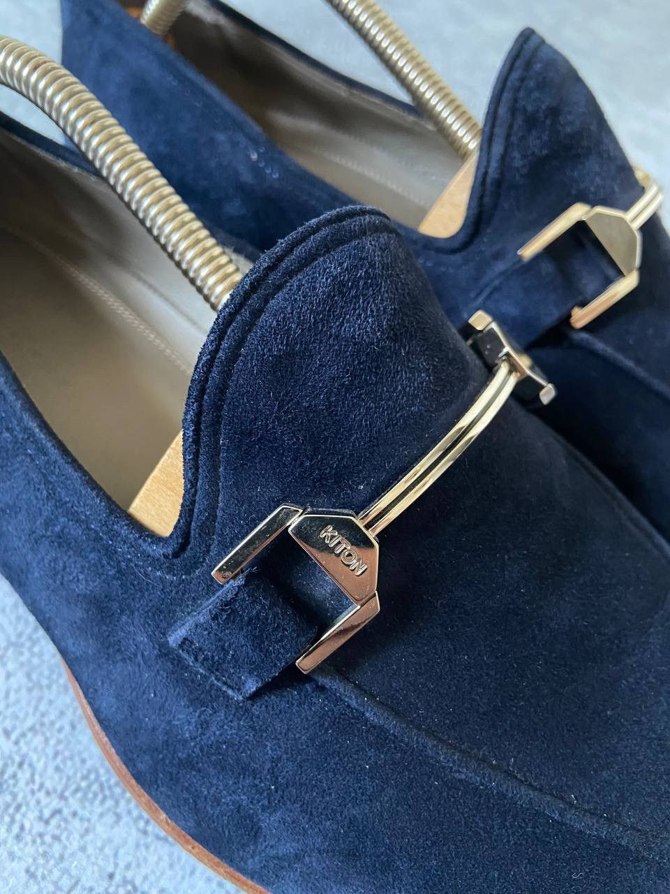 Kiton KITON Napoli Mens Blue Suede Shoes Loafers Men's Size US 9.5 / EU 42-43 - 9 Thumbnail