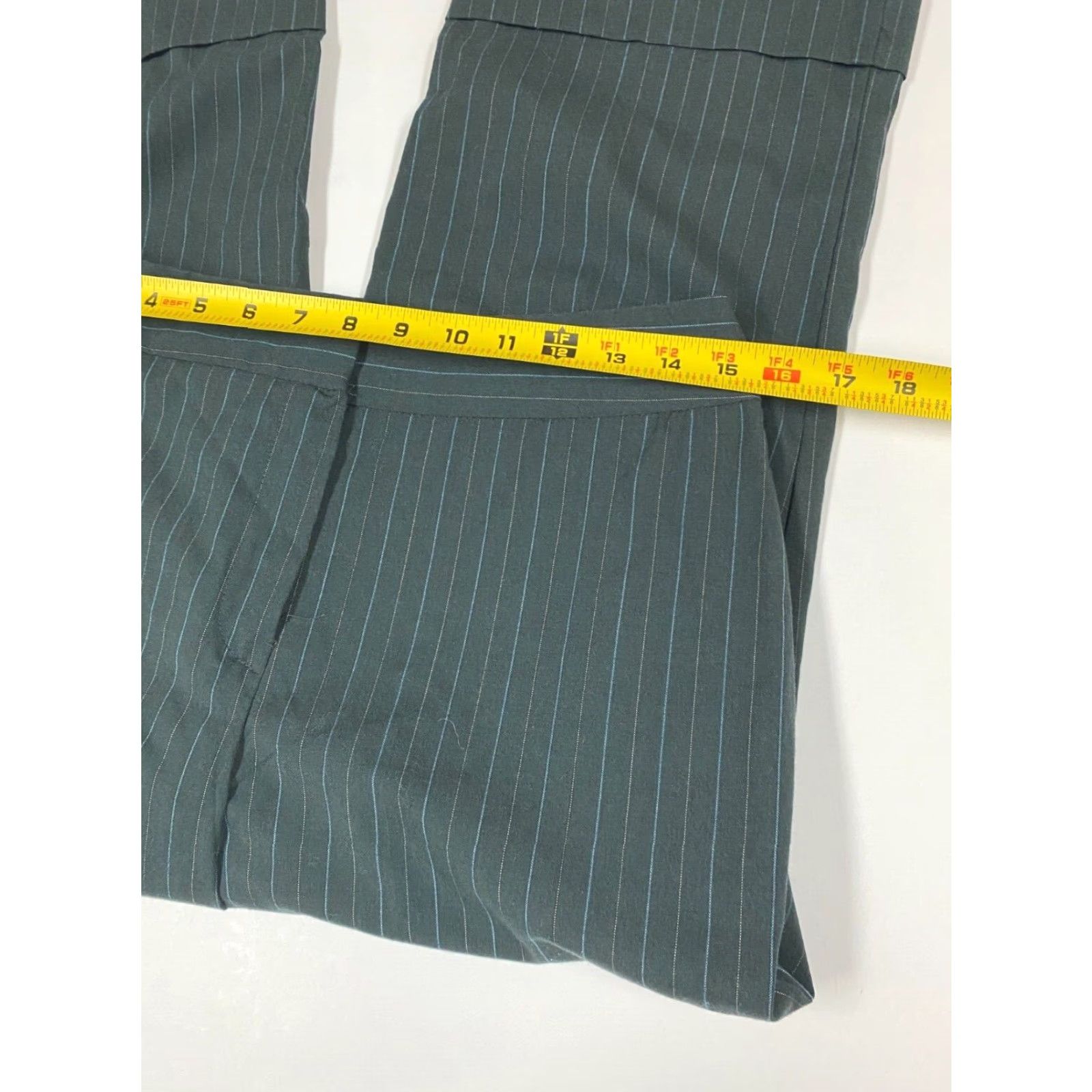Vintage Briggs Dress Pants Womens 12P Petites Striped Slim Straight Straight Leg 21in Inseam Beige Polyester Wool Velvet Casual Business Size 34" / US 12 / IT 48 - 3 Thumbnail
