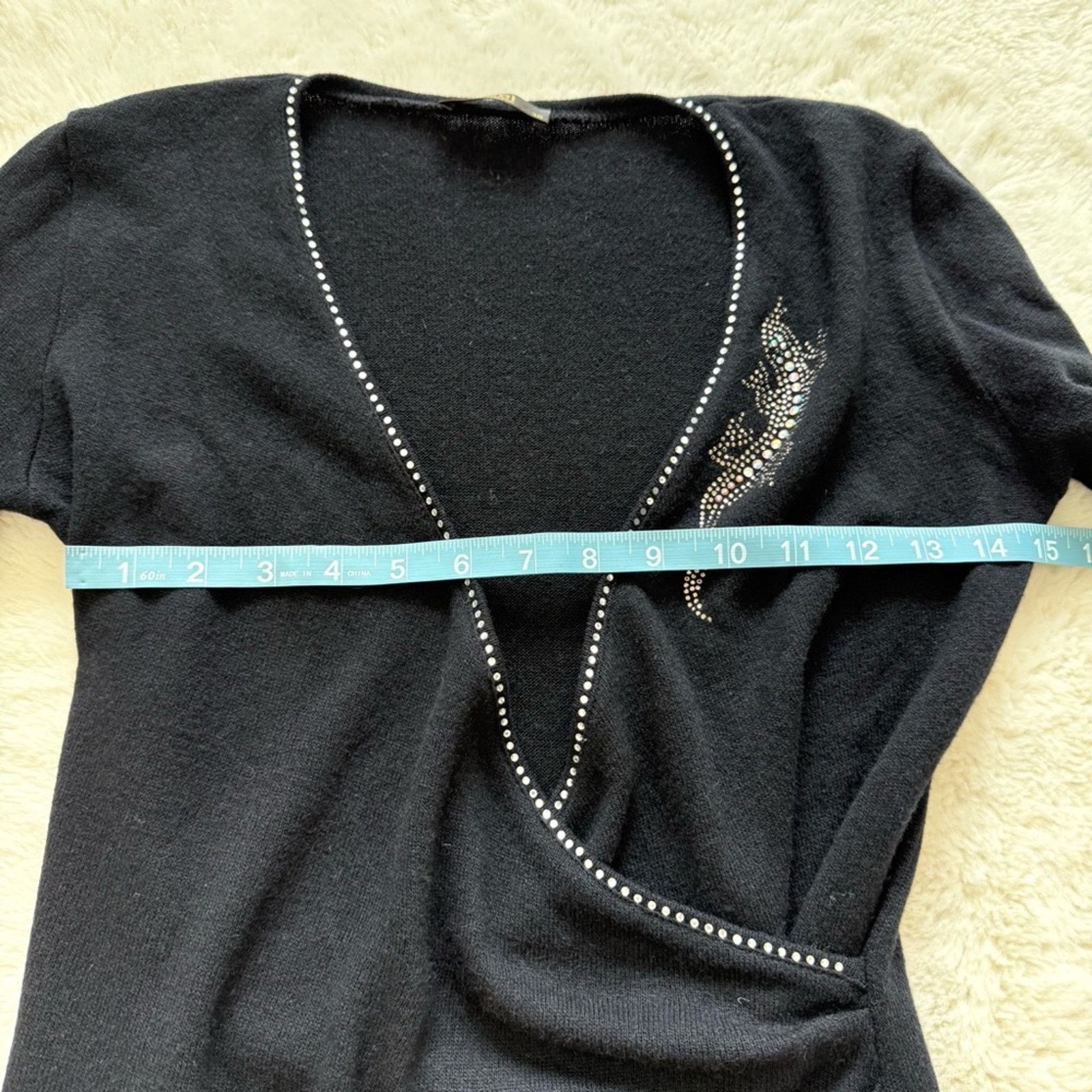 Other Women wool black sweater with crystals size M Size M / US 6-8 / IT 42-44 - 7 Thumbnail