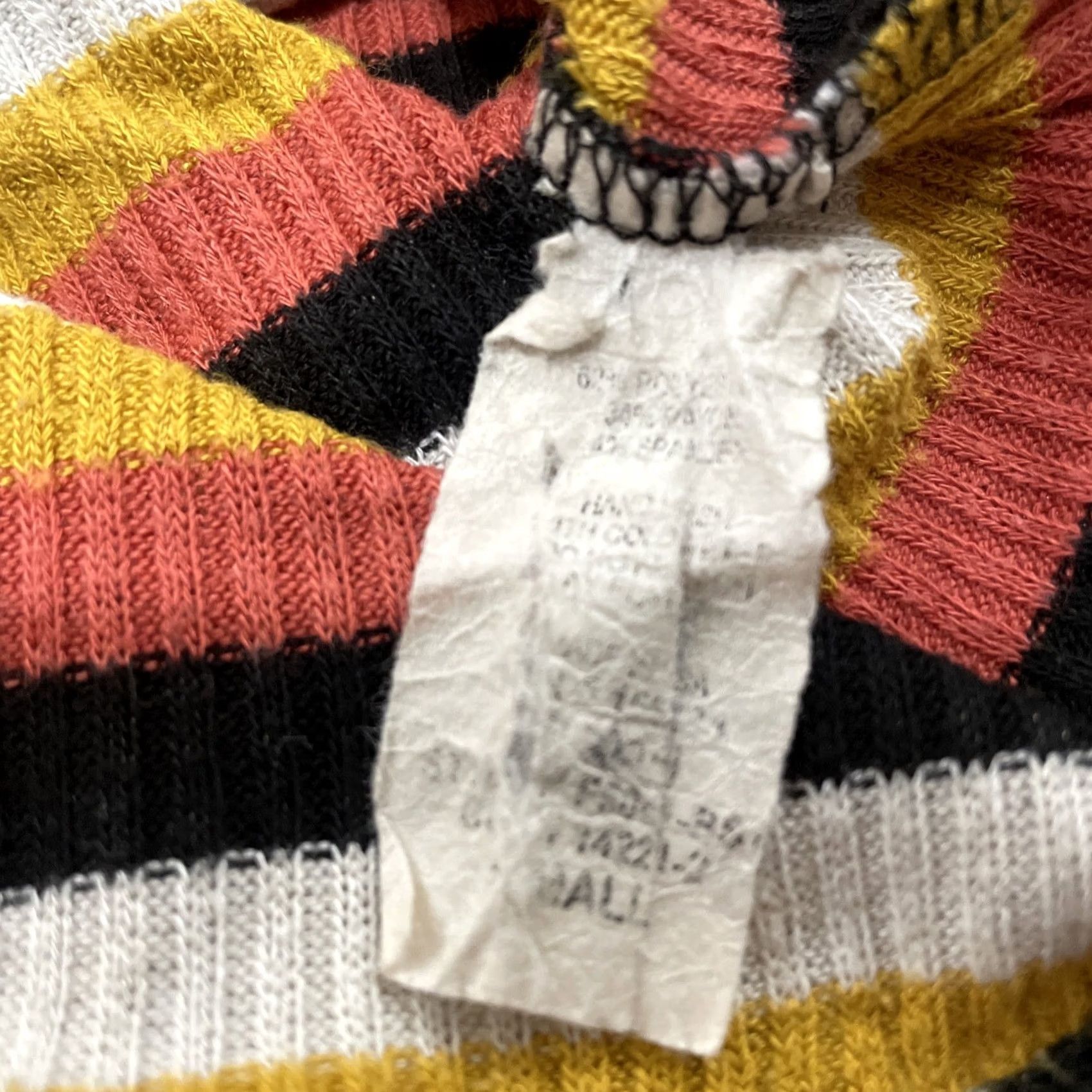 Vintage Caution to the wind Sweater Women S Brown Orange Hippie 70s Made USA Boho Pile Knit Stripe Vintage Pullover Size S Mens Womens Girls Boys Size S / US 4 / IT 40 - 7 Thumbnail