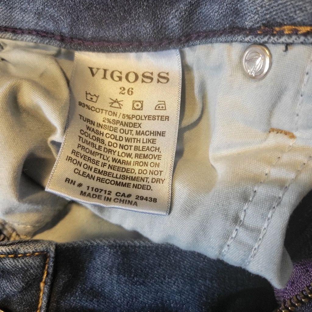 Other Vigoss Jagger Skinny Blue Distressed Women's Jeans Sz 26/27 Size 26" / US 2 / IT 38 - 6 Thumbnail