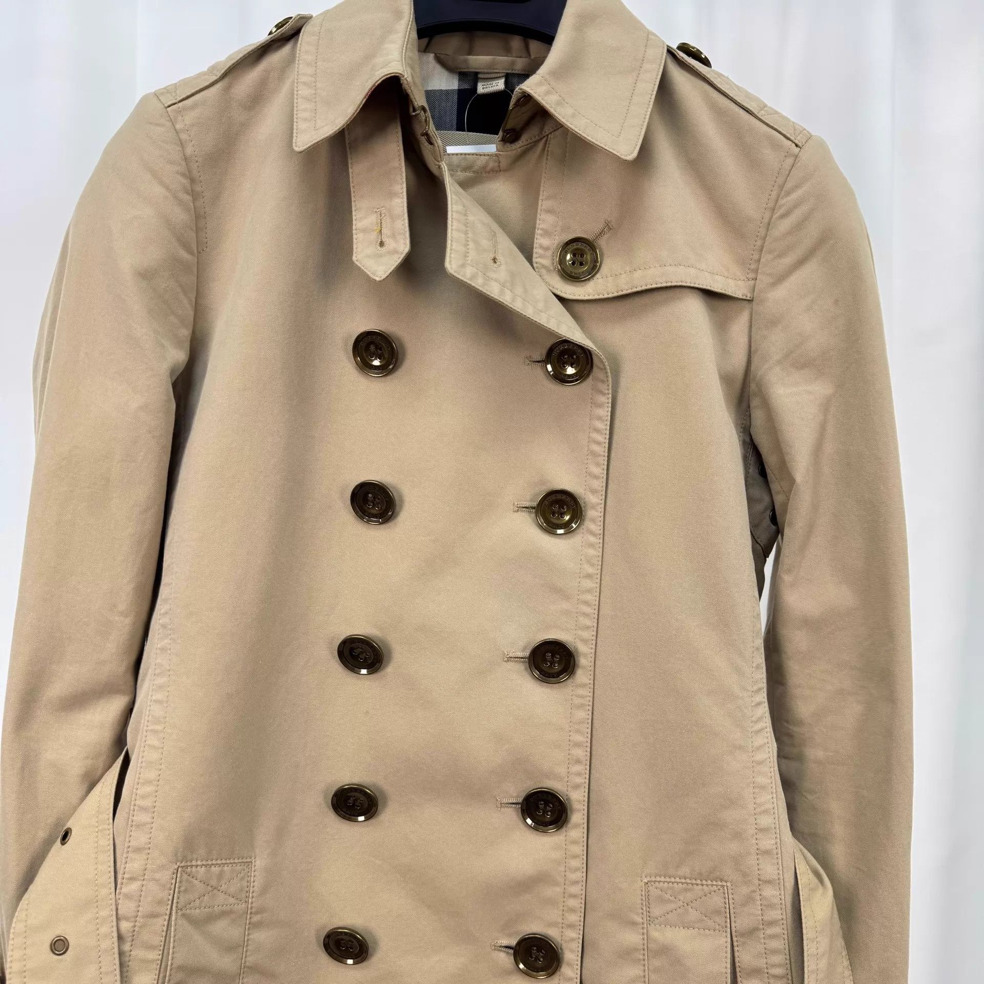 Burberry Burberry Double-Breasted Trench Khaki Check UK4 99New Size XS / US 0-2 / IT 36-38 - 3 Thumbnail