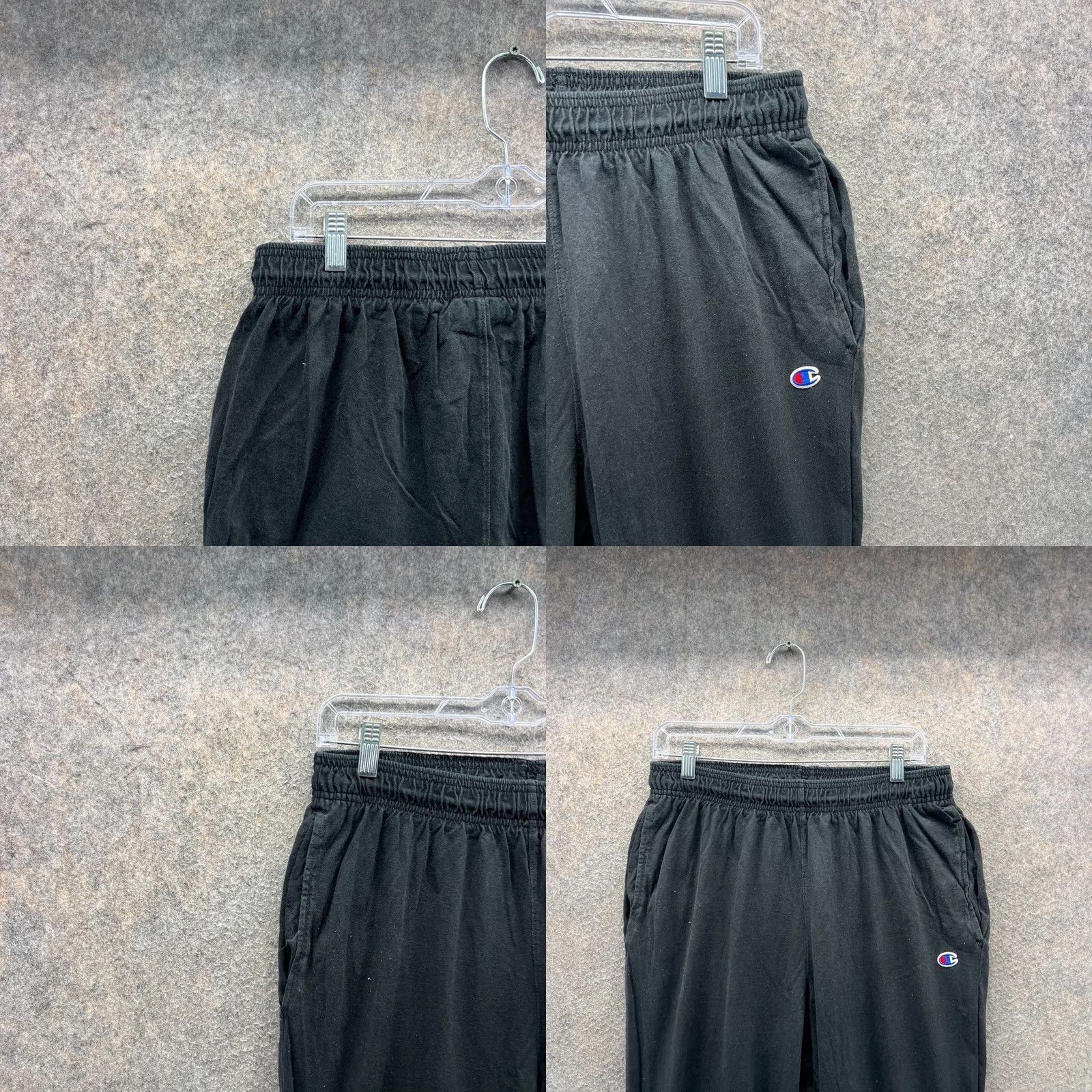 Champion Champion Jogger Pants Mens Large Black Cotton Fleece Sweatpants Regular Rise Mid 32in Inseam Slashe Pocket Size US 33 - 8 Thumbnail