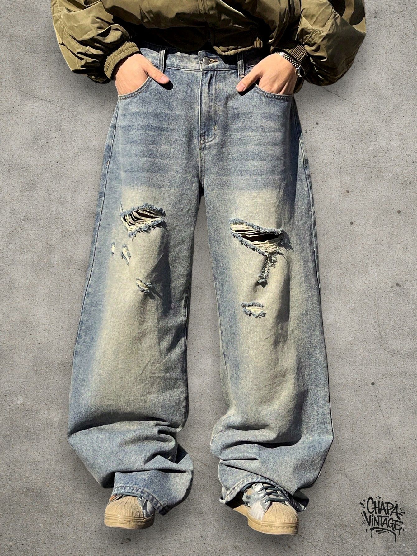 Vintage Distressed baggy jeans Size US 32 / EU 48 - 3 Thumbnail