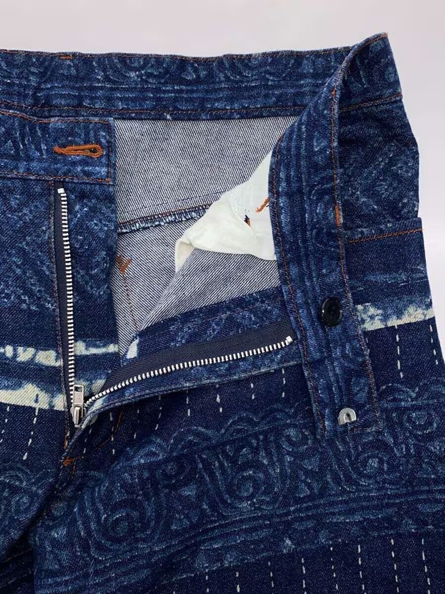 Jean Paul Gaultier 1990s Archive Printed Wide Leg Denim Jeans Size US 33 - 3 Thumbnail