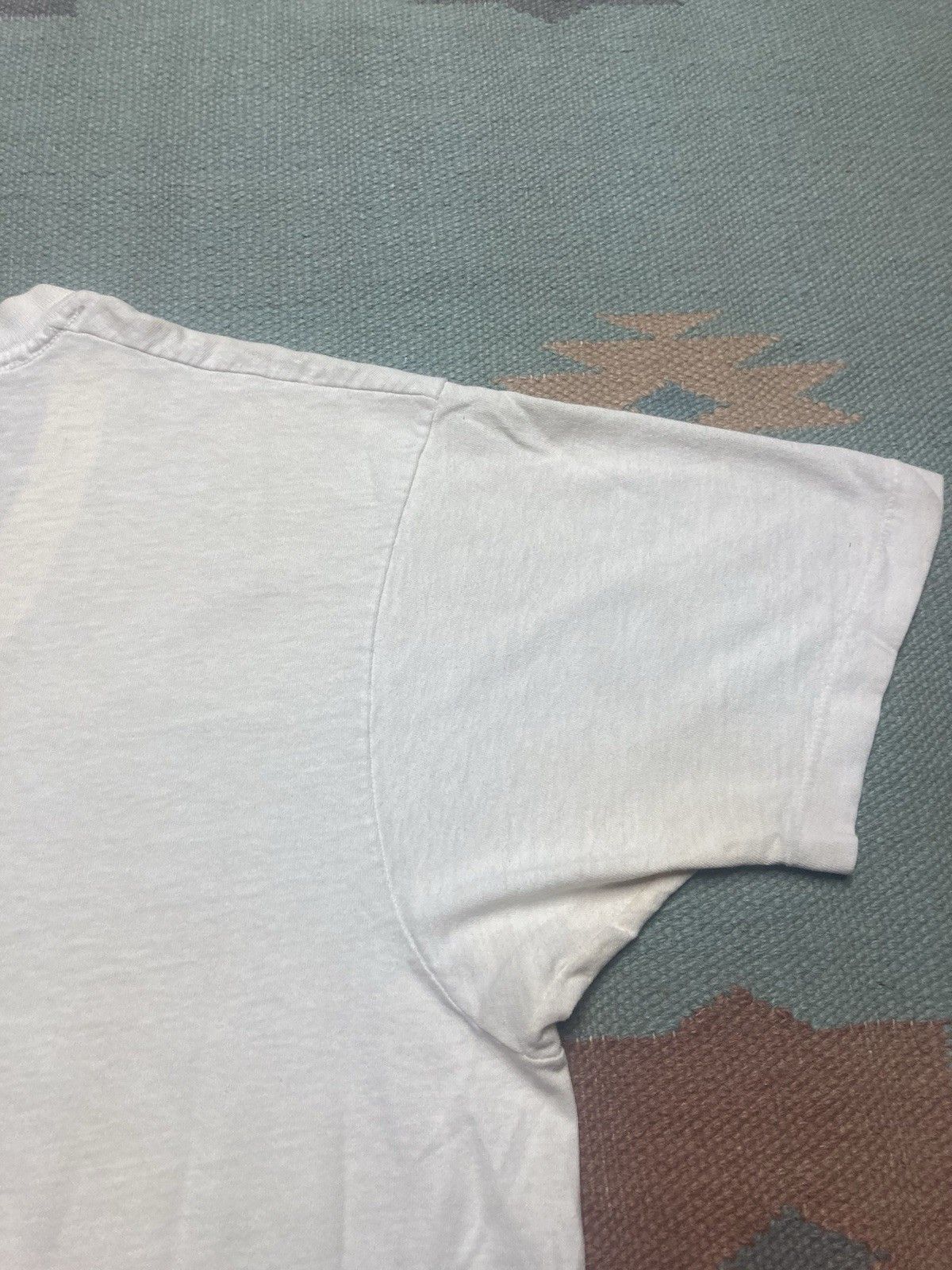 Vintage Vtg blank white t shirt v neck hanes soft cotton worn large Size US L / EU 52-54 / 3 - 9 Thumbnail