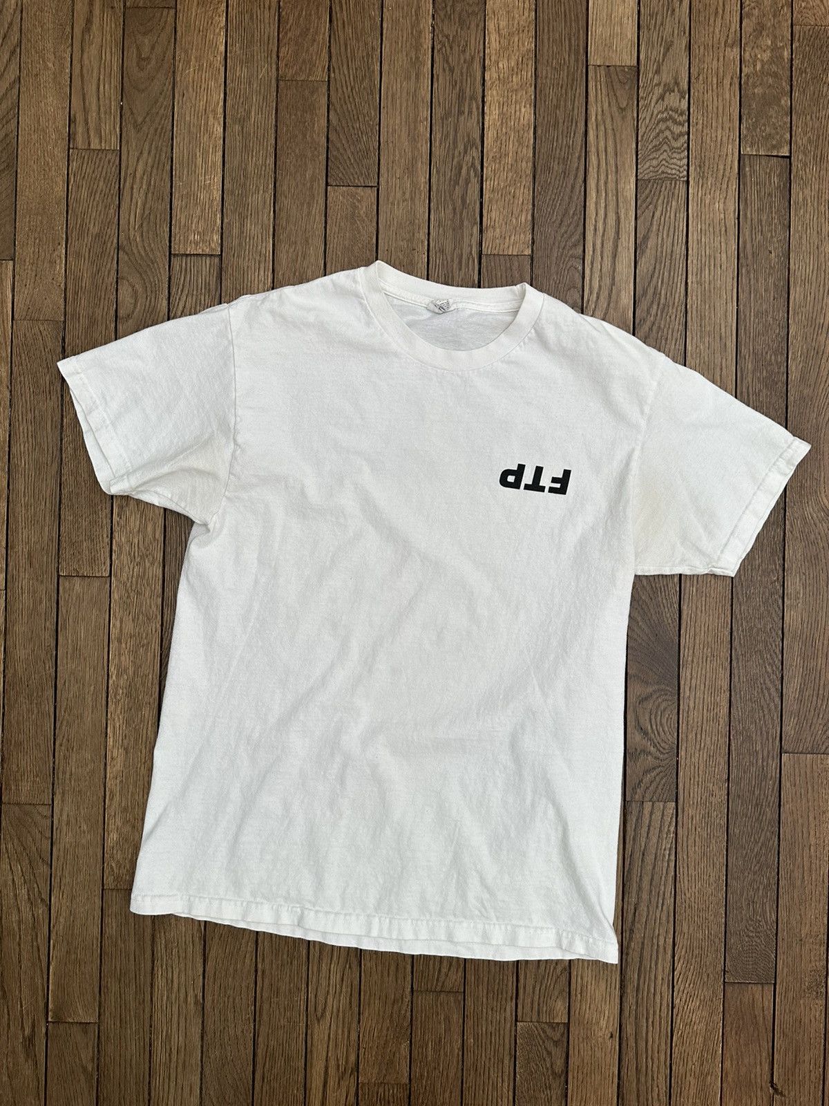 Fuck The Population Fuck The Population White Upside Down Reverse Logo Tee Large Size US L / EU 52-54 / 3 - 4 Thumbnail