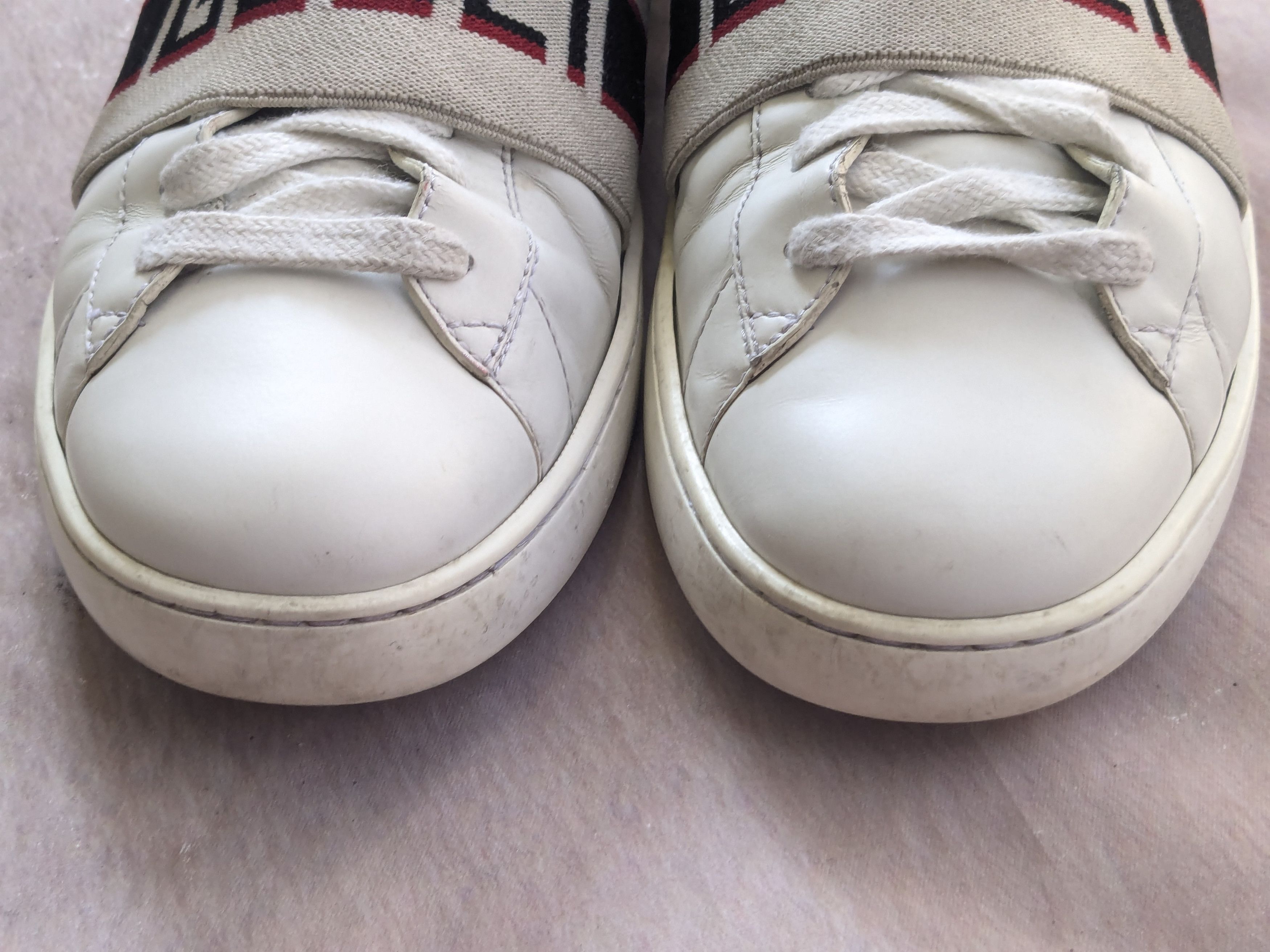 Gucci Gucci Ace Stripe Sneakers 8.5 White Leather Low Logo Size US 8.5 / EU 41-42 - 2 Thumbnail