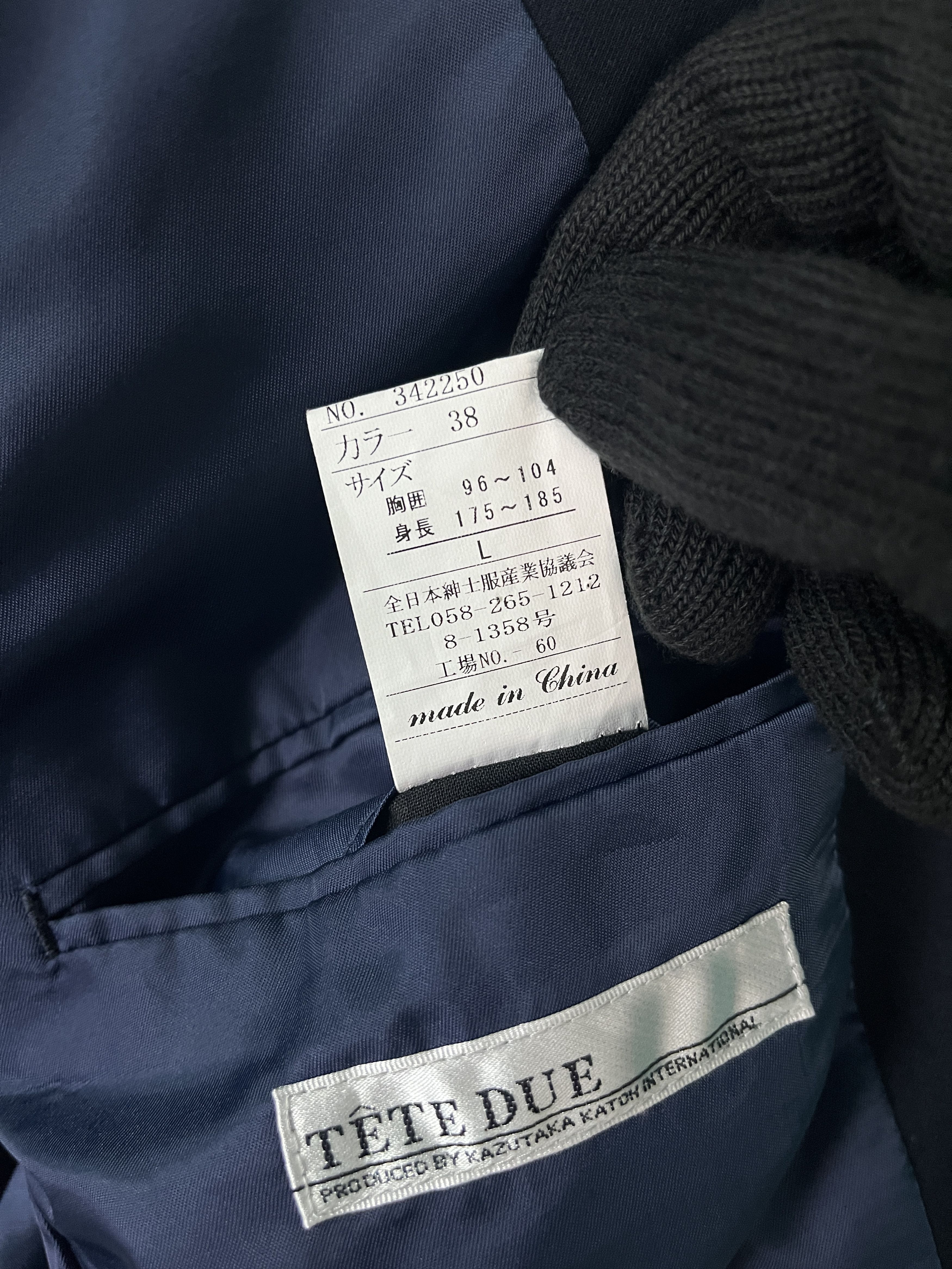 Tete Homme Tete Due Kazutaka Katoh Black Blazer Size US M / EU 48-50 / 2 - 8 Thumbnail
