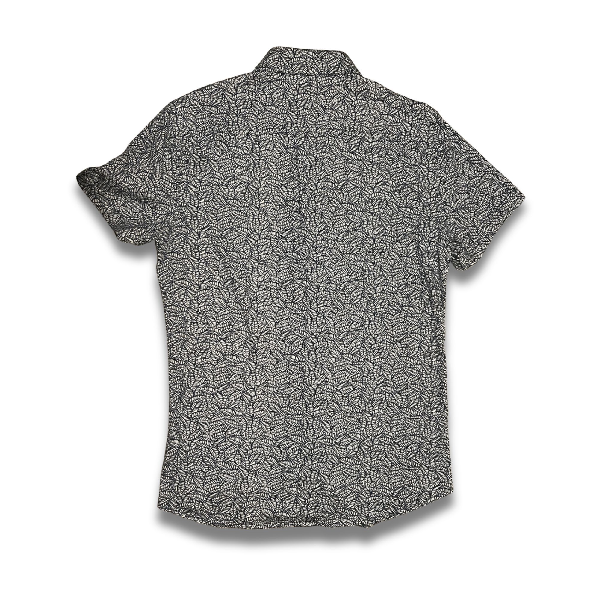 Apt. 9 Apt. 9 Slim Fit Button-Up Shirt Blue Leaf Print Short Sleeve Size US S / EU 44-46 / 1 - 3 Thumbnail