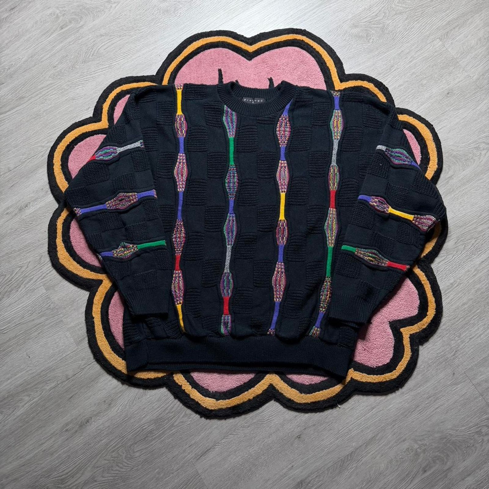 Vintage Y2K Protege Collection Coogi Style 3D Knit Sweater