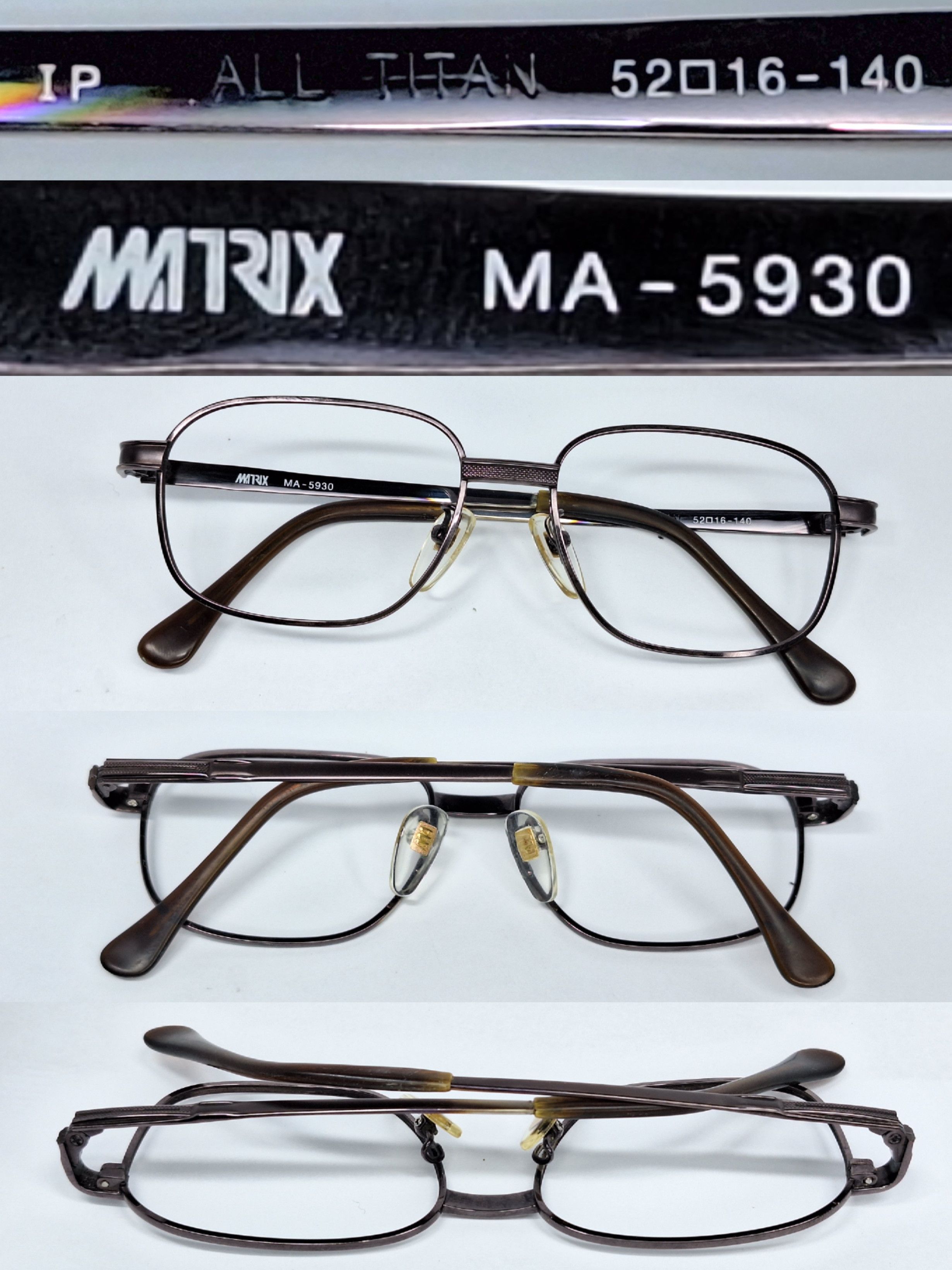 Vintage Matrix MA-5930 All Titan IP Ion Plating Glasses All Titanium Size ONE SIZE - 8 Thumbnail