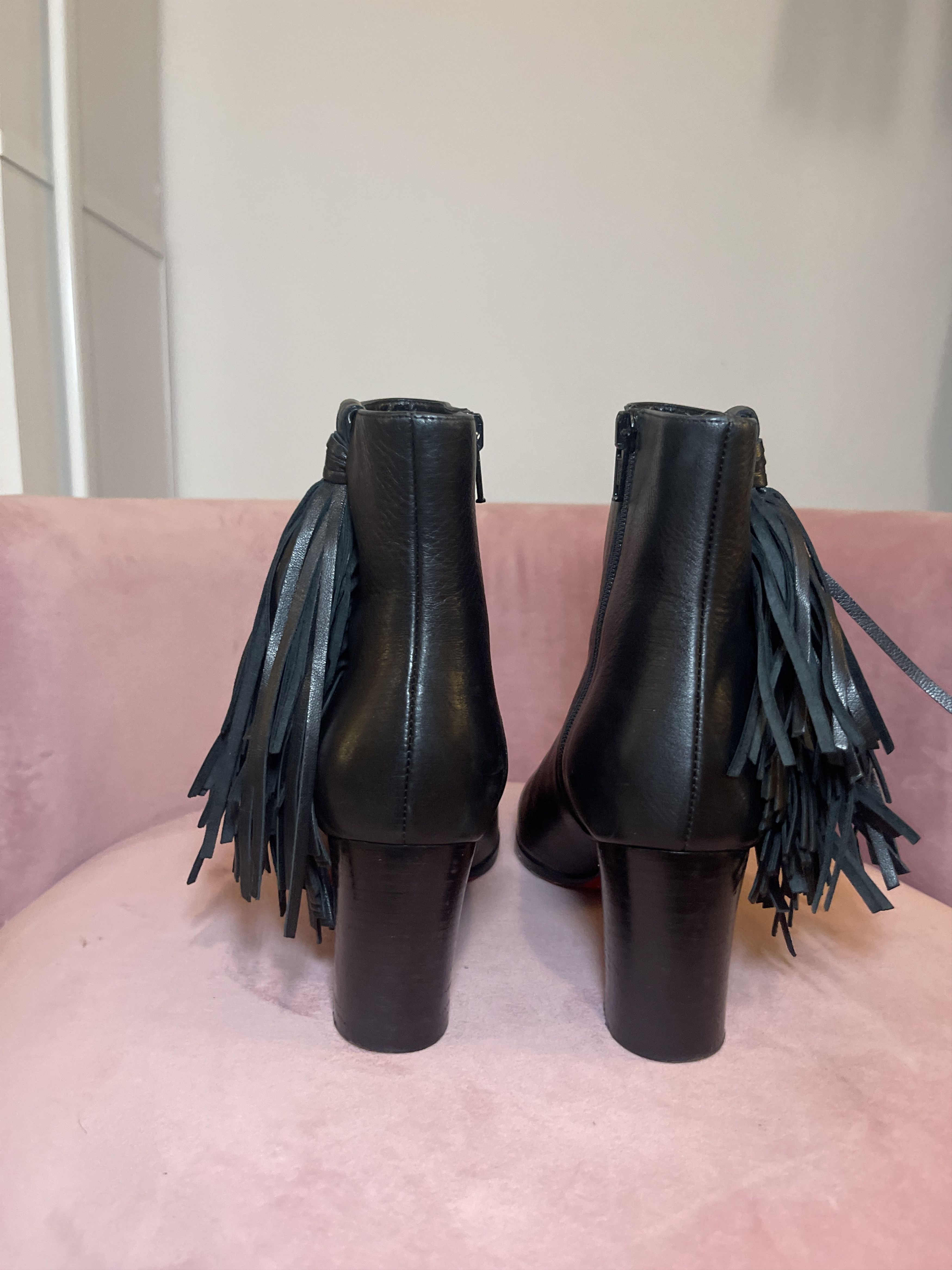 Christian Louboutin Christian Louboutin Jimmynetta Calfskin Fringe Boot Size US 6.5 / IT 36.5 - 4 Thumbnail