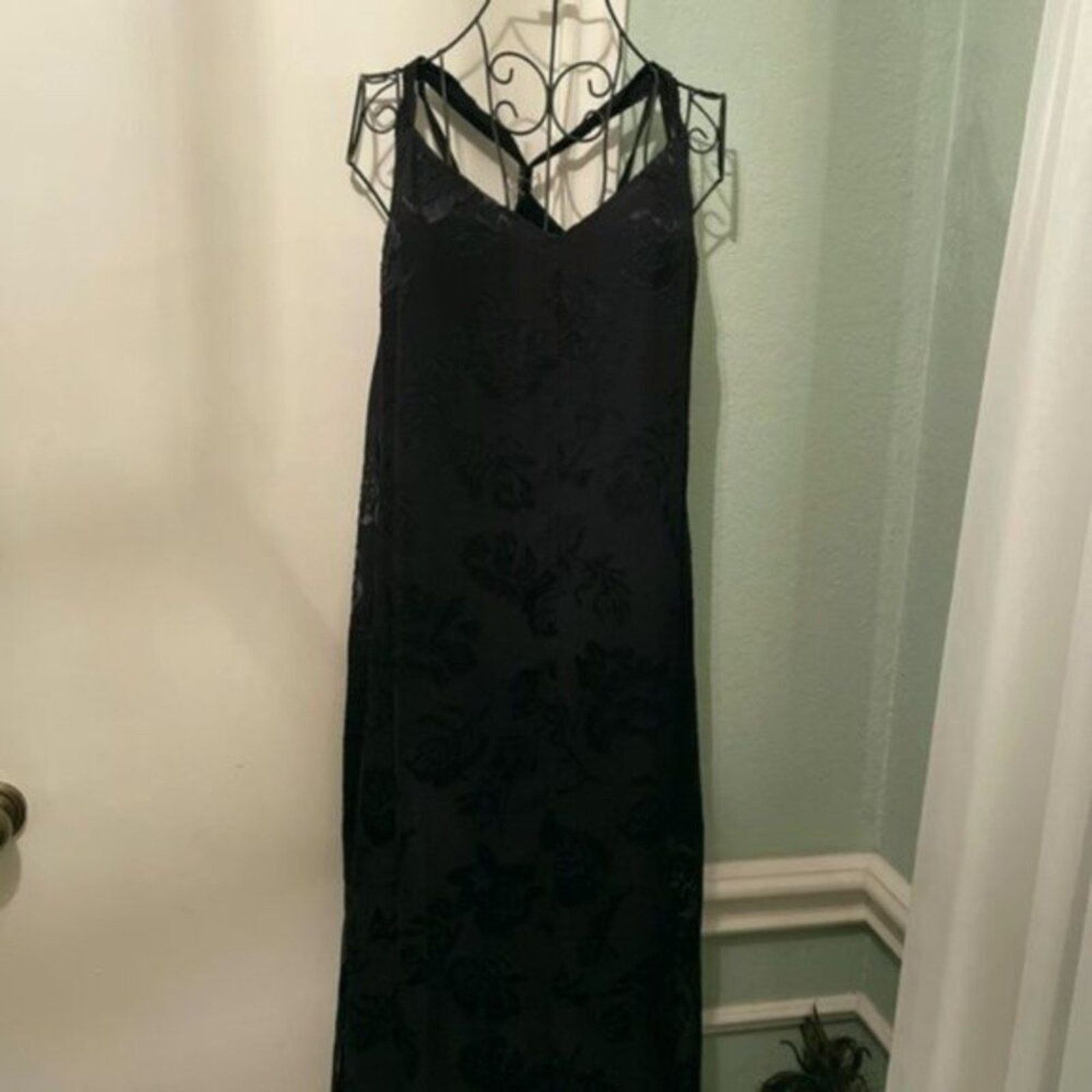 Rag & Bone rag and bone Colette Slip Midi Velvet Floral V neck Dress Size L / US 10 / IT 46 - 3 Thumbnail