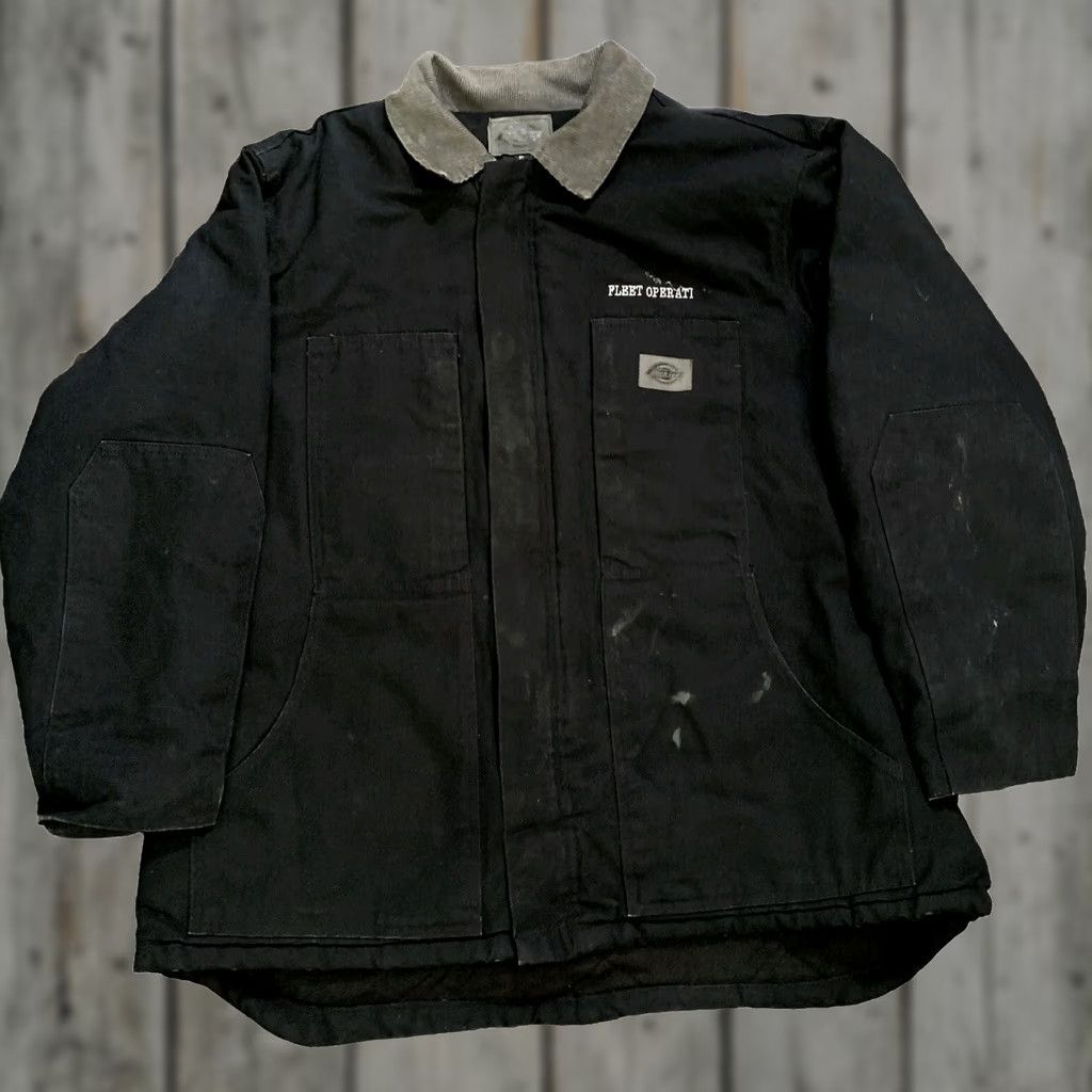 Dickies VINTAGE Dickies Insulated Black Canvas Work Chore Farm Trucker Hipster Jacket Mens XL Size US XL / EU 56 / 4 - 1 Thumbnail