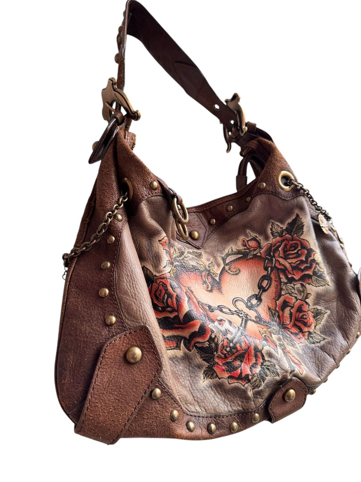 Isabel Marant Etoile Rare Issabella Fiore Hearty Studded Floral Hobo Shoulder Size ONE SIZE - 2 Thumbnail