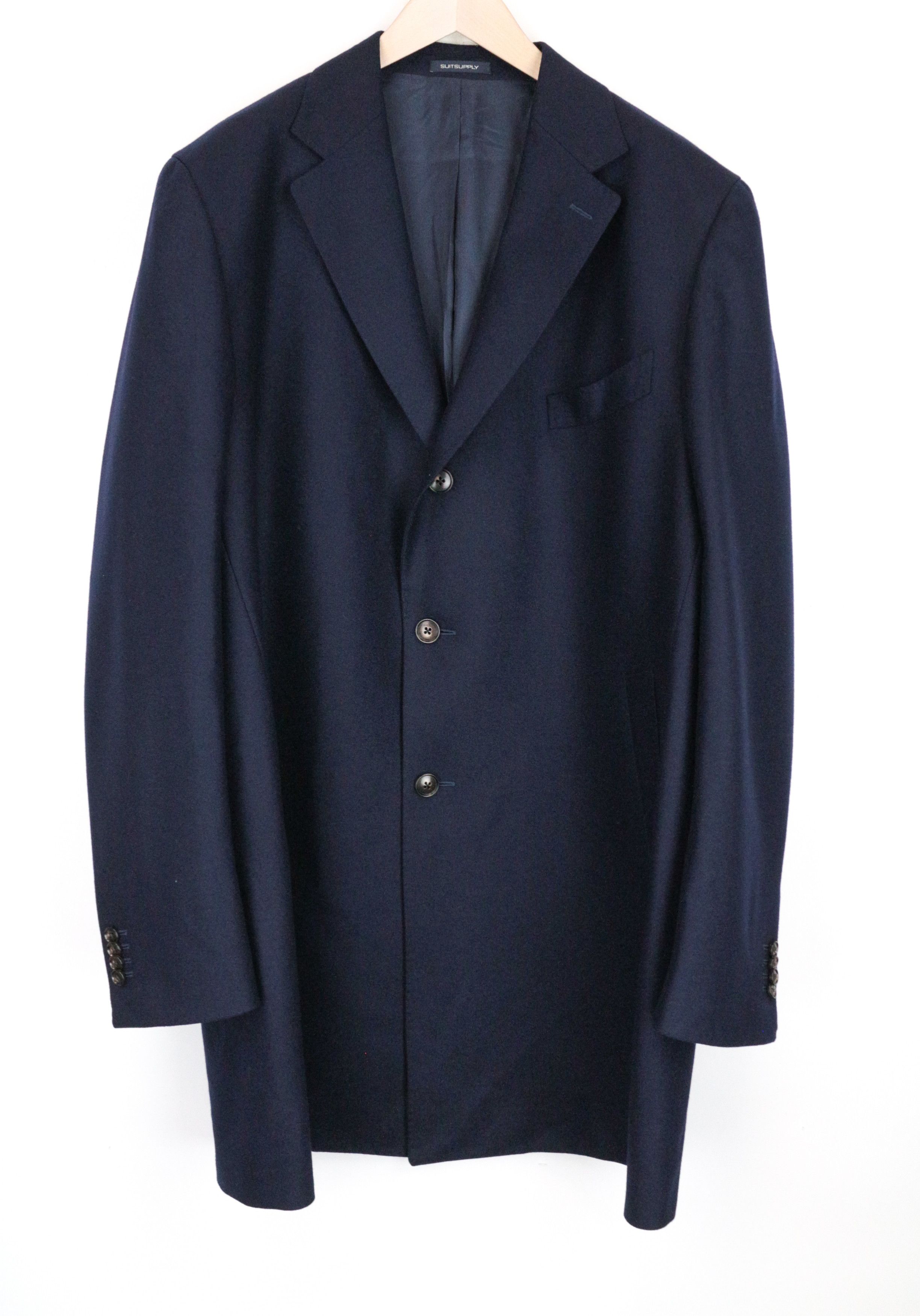 Suitsupply VICENZA UK54R Navy Wool Mid-Length Coat 67177 Size US XXL / EU 58 / 5 - 2 Thumbnail