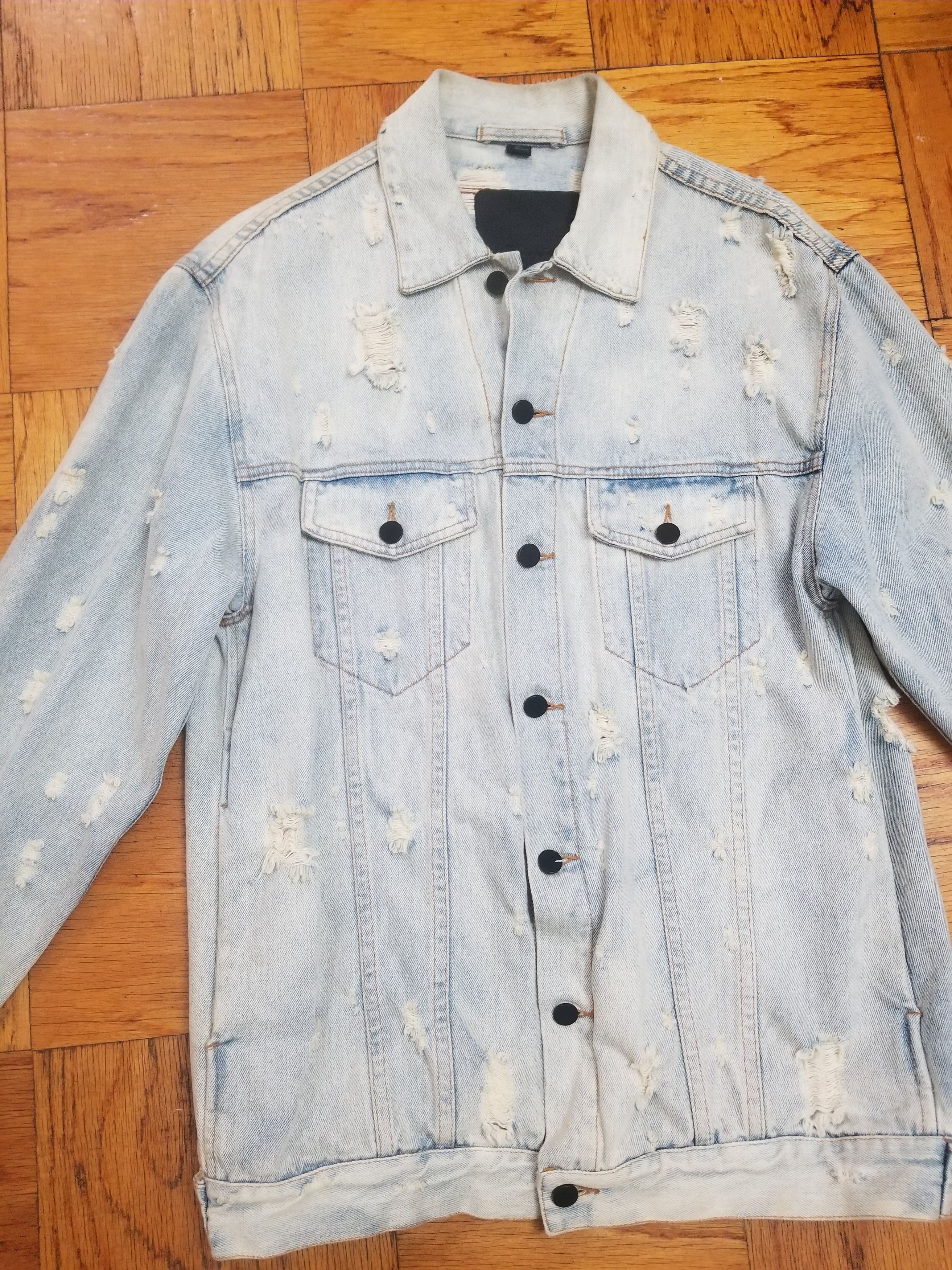 Alexander Wang Denim Alexander Wang Daze scratch oversized denim Jacket Size L / US 10 / IT 46 - 2 Thumbnail