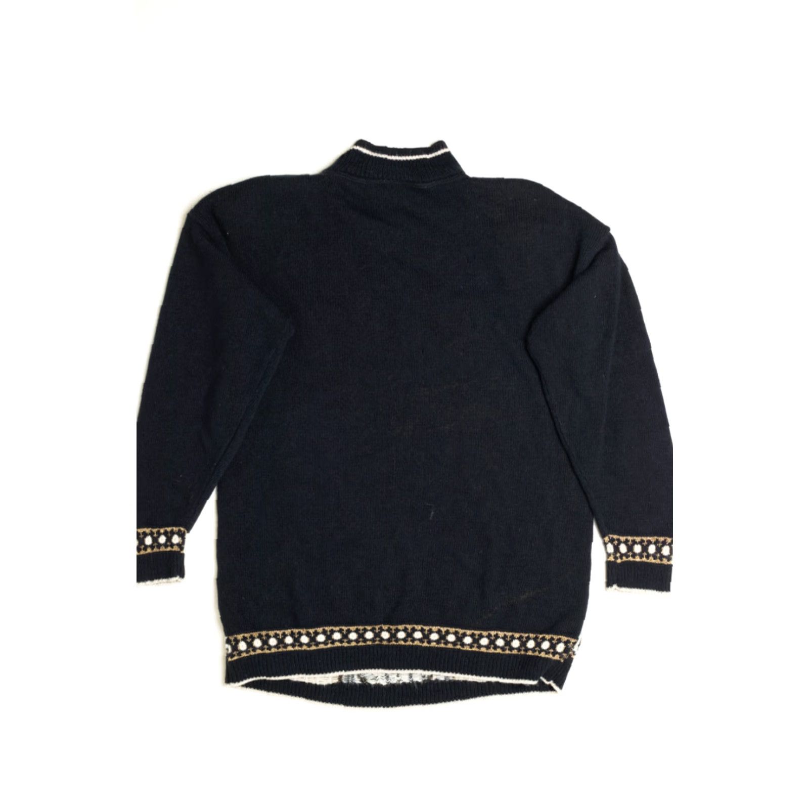 Vintage VINTAGE Beldoch Popper Sweater 80s Black Large Geometric Print Knit Mens Size L / US 10 / IT 46 - 3 Thumbnail