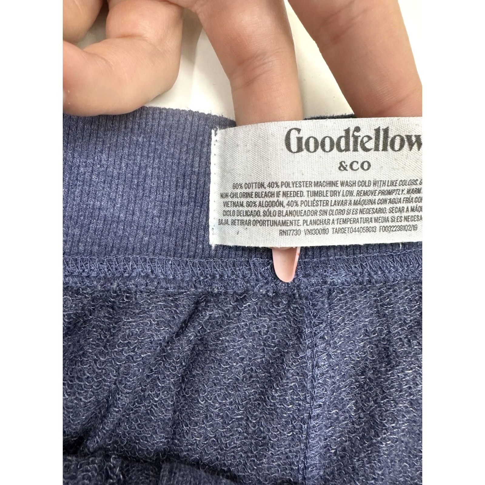 Vintage Goodfellow & Co Mens Pajama Pants Sweatpants Blue Drawstring Size Small Jogger Regular Rise 28in Inseam 26in Knit Cotton Polyester Front Pockets Size US 31 - 4 Thumbnail