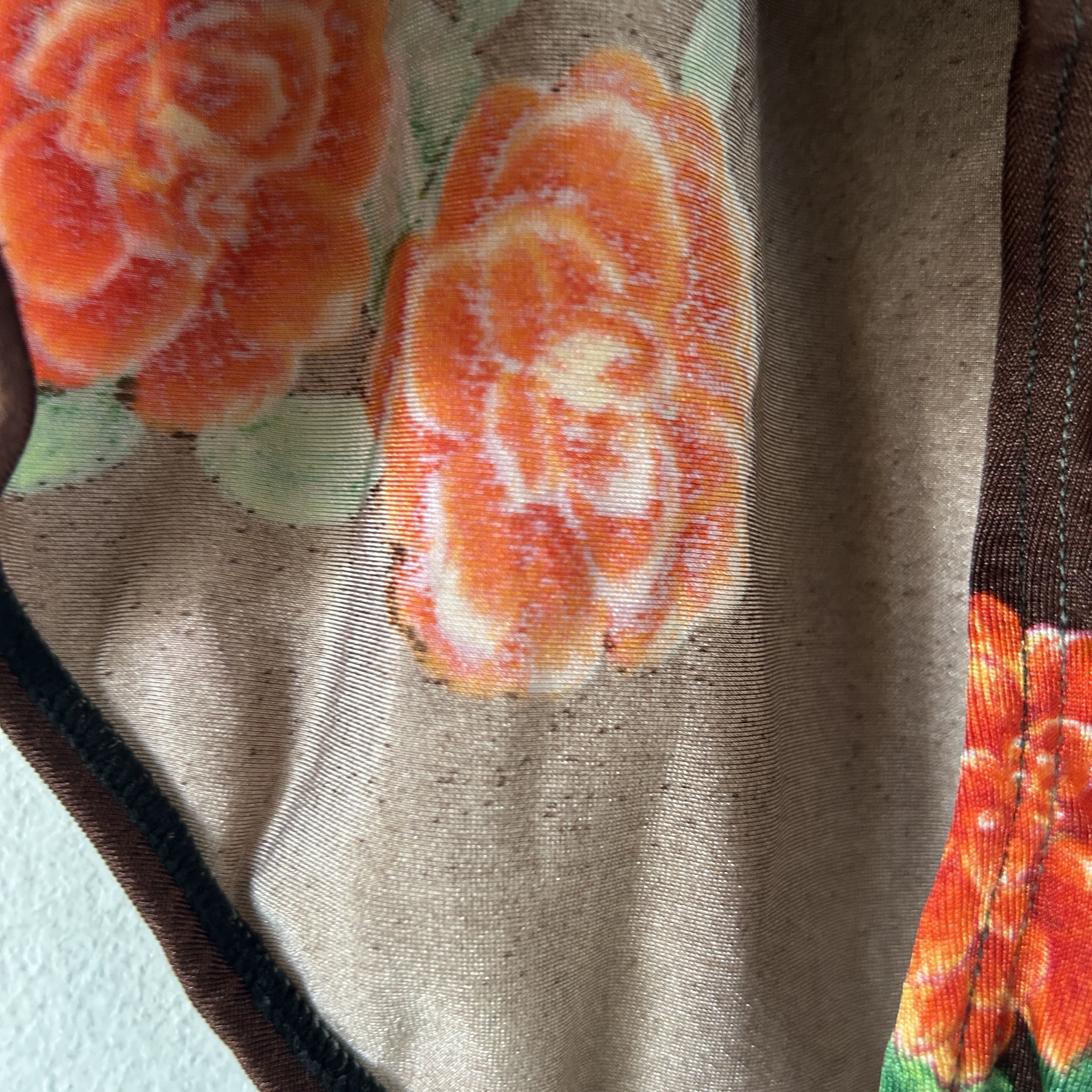 Vintage Vintage 90s Brown Floral Swimsuit Size XL / US 12-14 / IT 48-50 - 13 Thumbnail