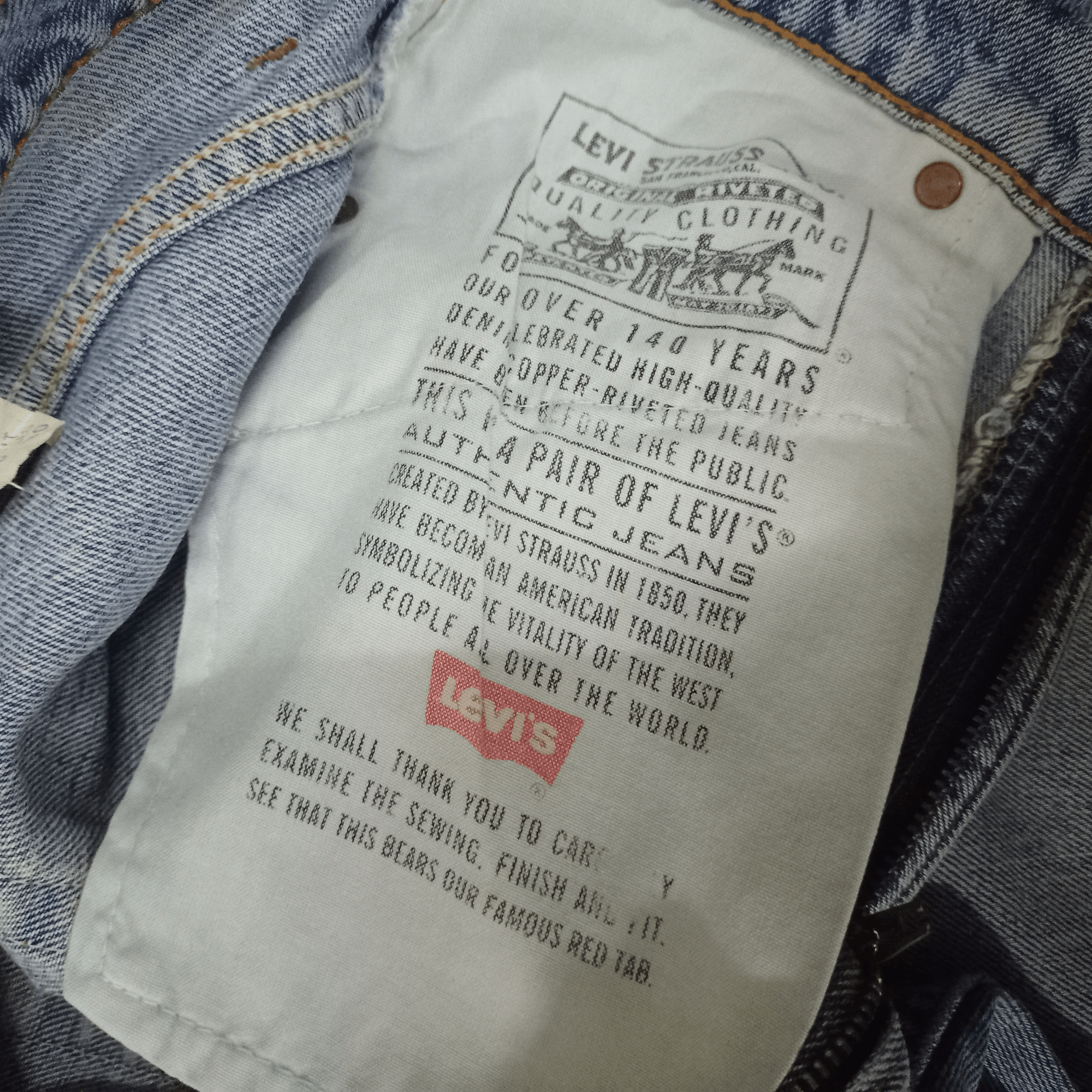 Levi's × Levi's Vintage Clothing Vintage Levis 505 Blue Wash Style Distressed Jeans 30x29 Size US 30 / EU 46 - 10 Thumbnail