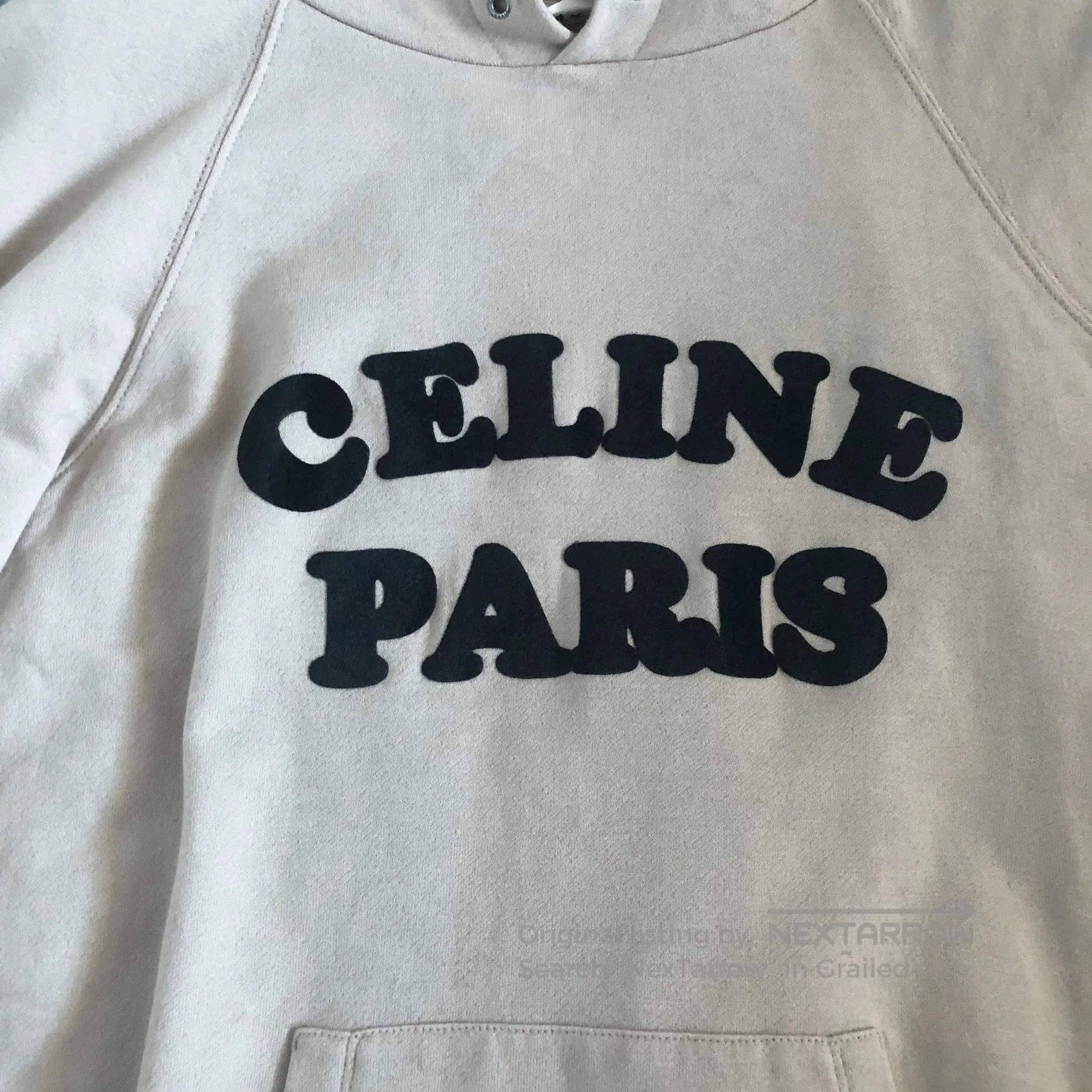 Celine Celine Paris Flocked Logo Hoodie. Size US M / EU 48-50 / 2 - 2 Thumbnail