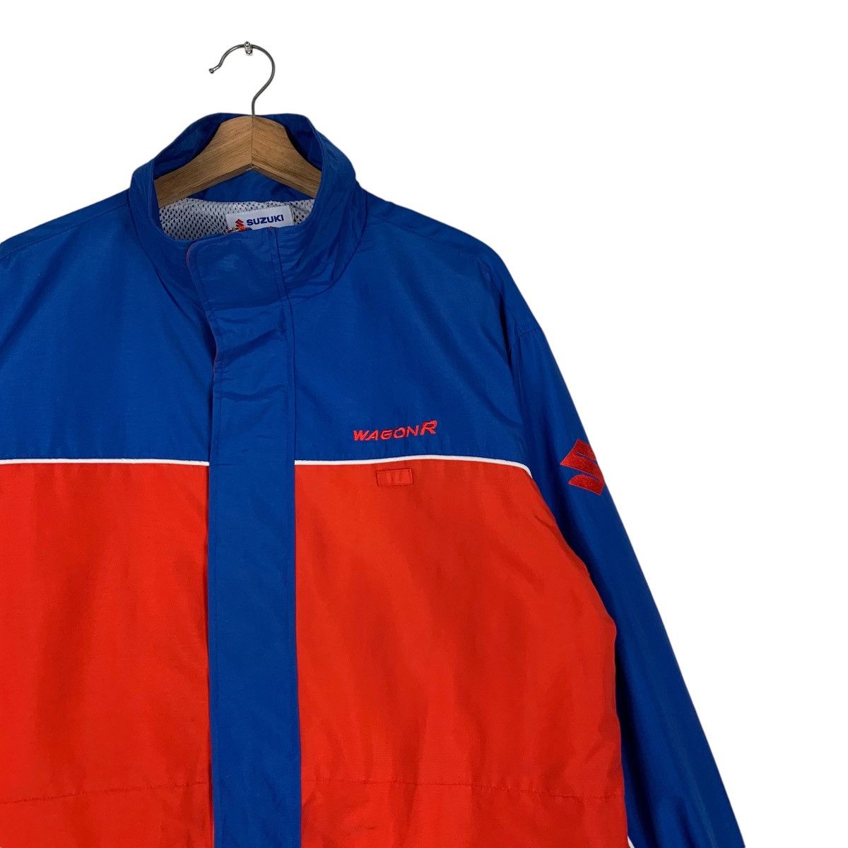 Vintage SUZUKI WAGON R Red Blue Coloblock Jacket #1272-C57 Size US L / EU 52-54 / 3 - 7 Thumbnail