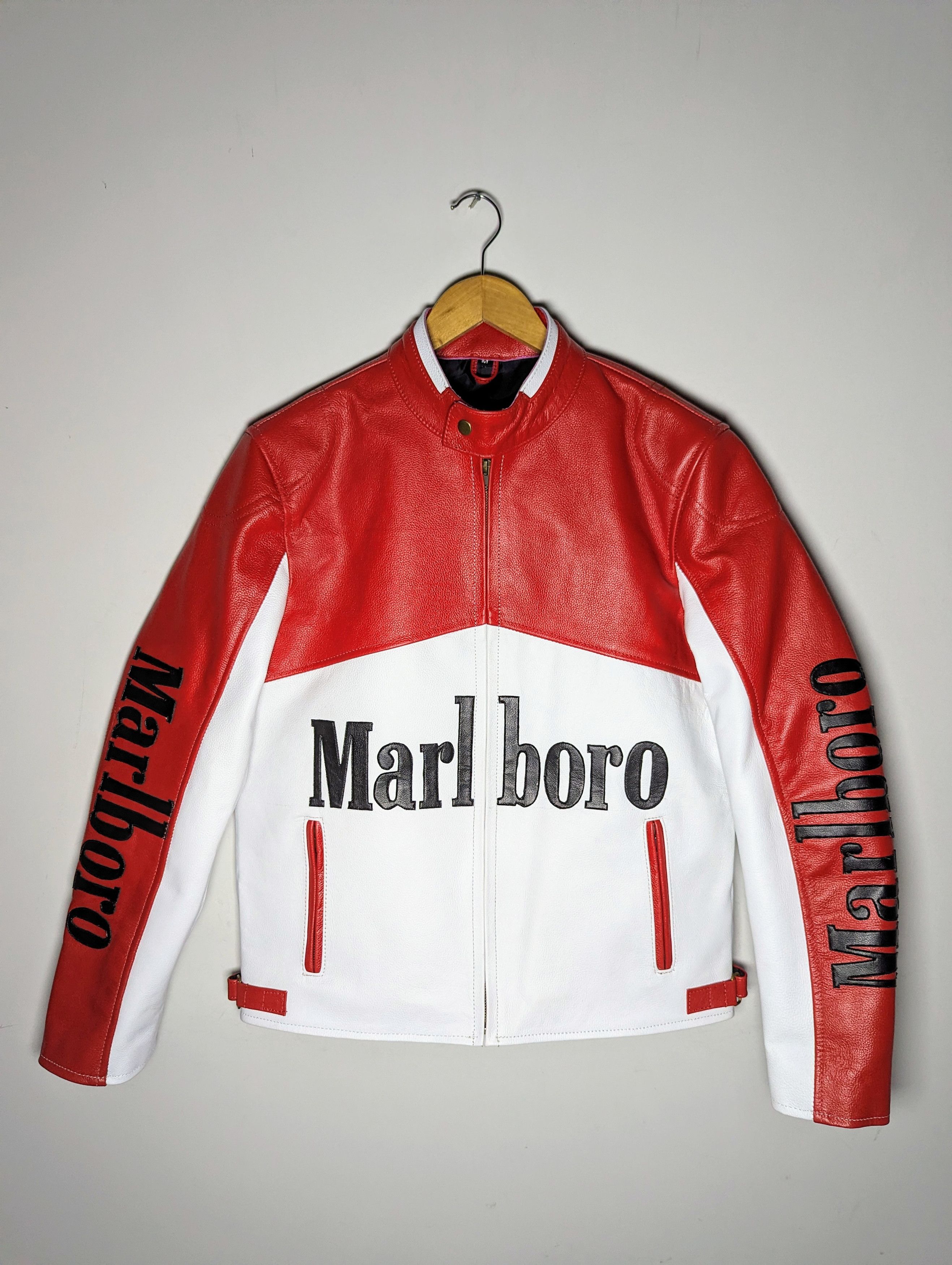 Varsity Jacket Marlboro Leather Racing Jacket 80's Marlboro Racing