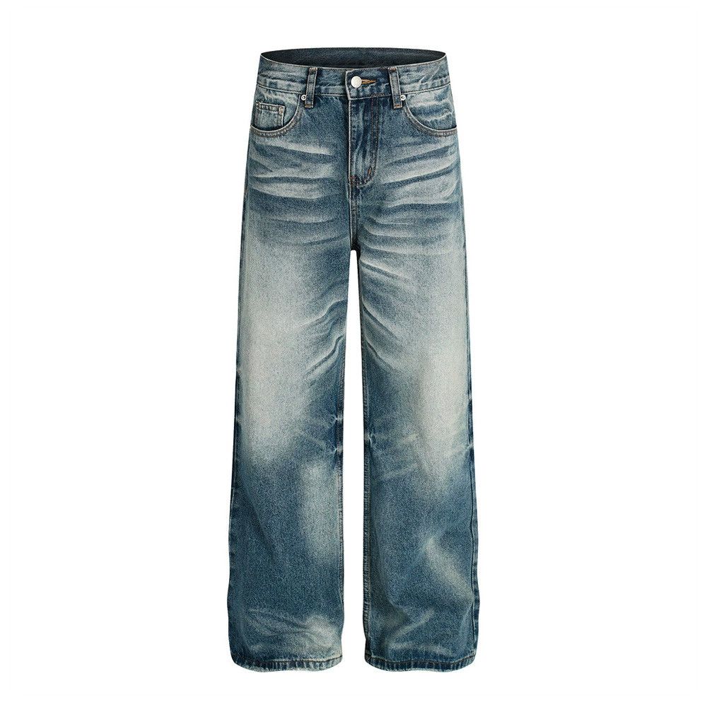 Jean Men's street style punk distressed washed straight jeans Size US 32 / EU 48 - 1 Thumbnail