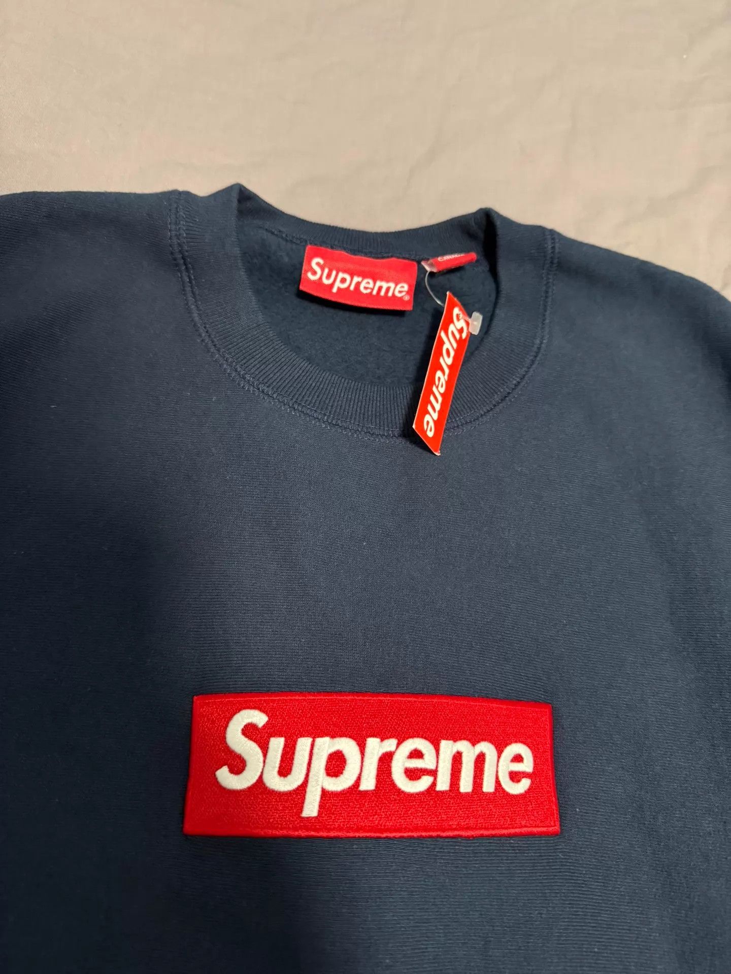 Supreme Supreme FW15 Red on Navy Box Logo Crewneck M Size US M / EU 48-50 / 2 - 2 Thumbnail
