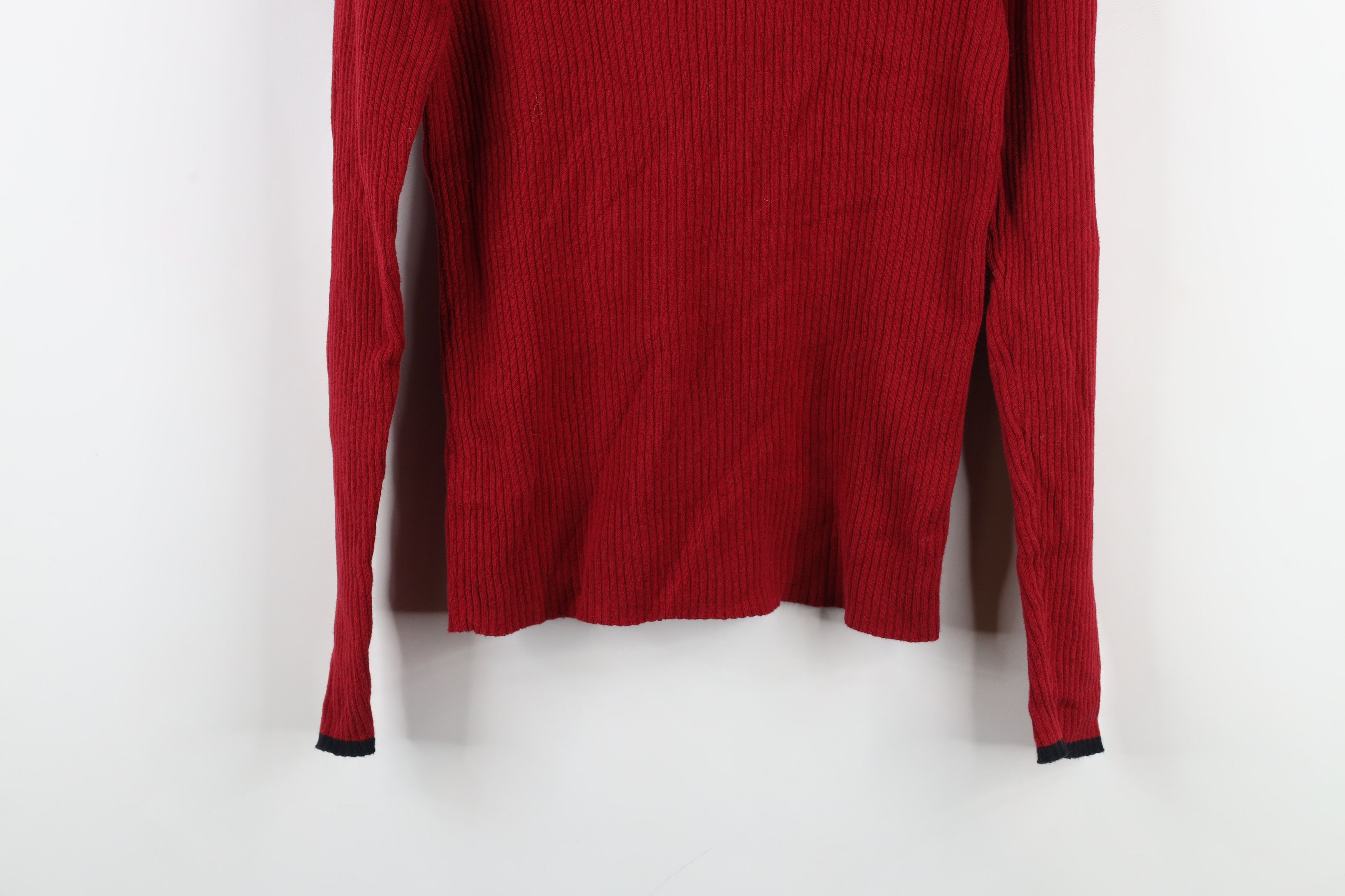 Ralph Lauren × Vintage Vintage 90s Ralph Lauren Ribbed Knit Turtleneck Sweater Red Size S / US 4 / IT 40 - 11 Thumbnail